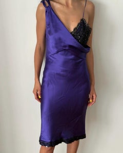 Christian Dior by John Galliano FW2010 Violet Silk Slip Dress