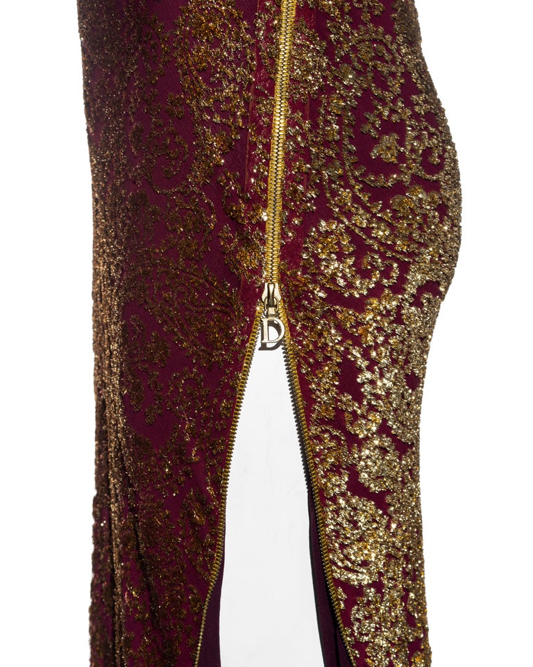 Christian Dior Boutique John Galliano Metallic Gold Evening Dress