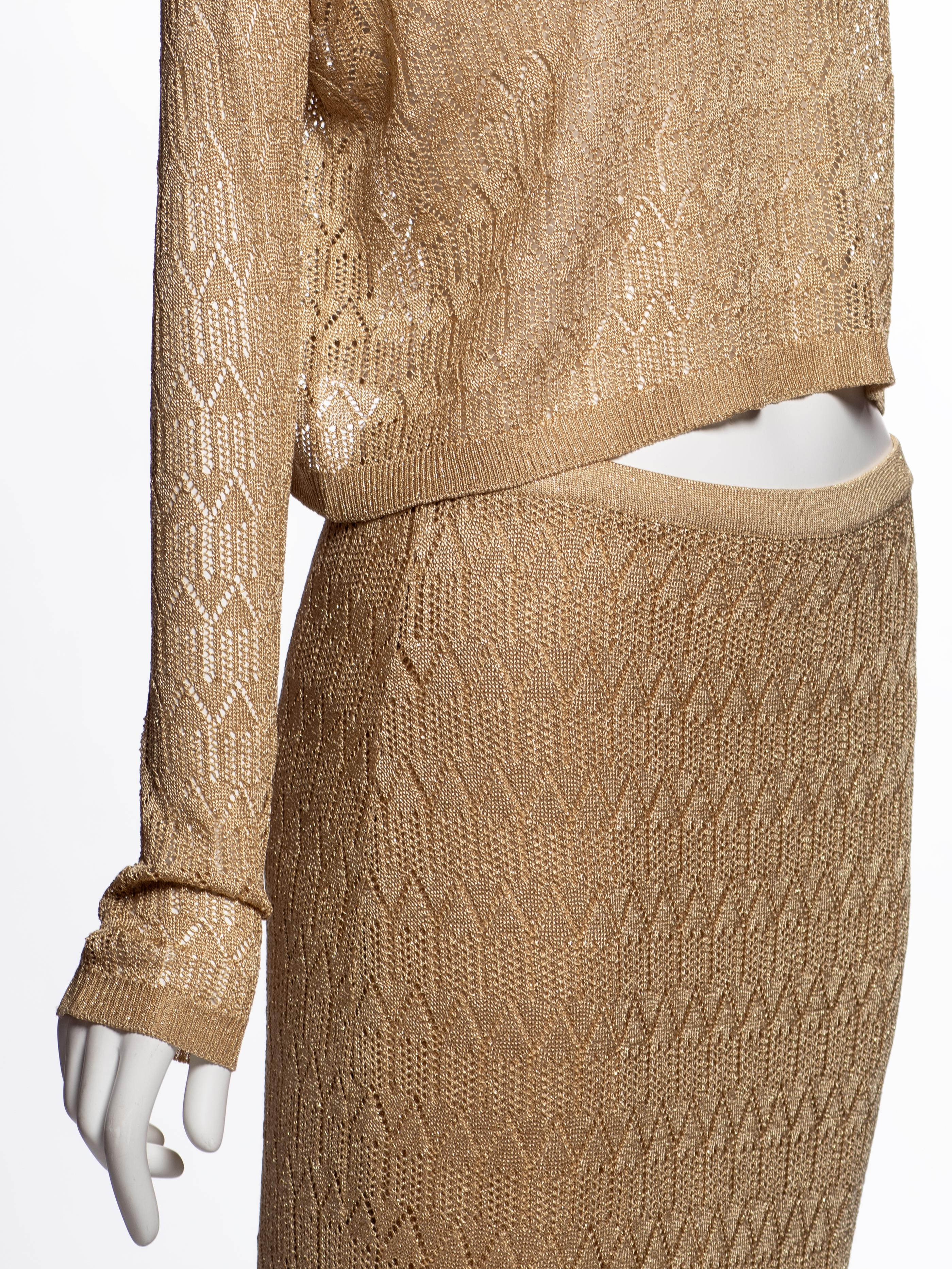 Ensemble 3 pièces en maille or et prune Christian Dior by John Galliano, FW 1998 en vente 5