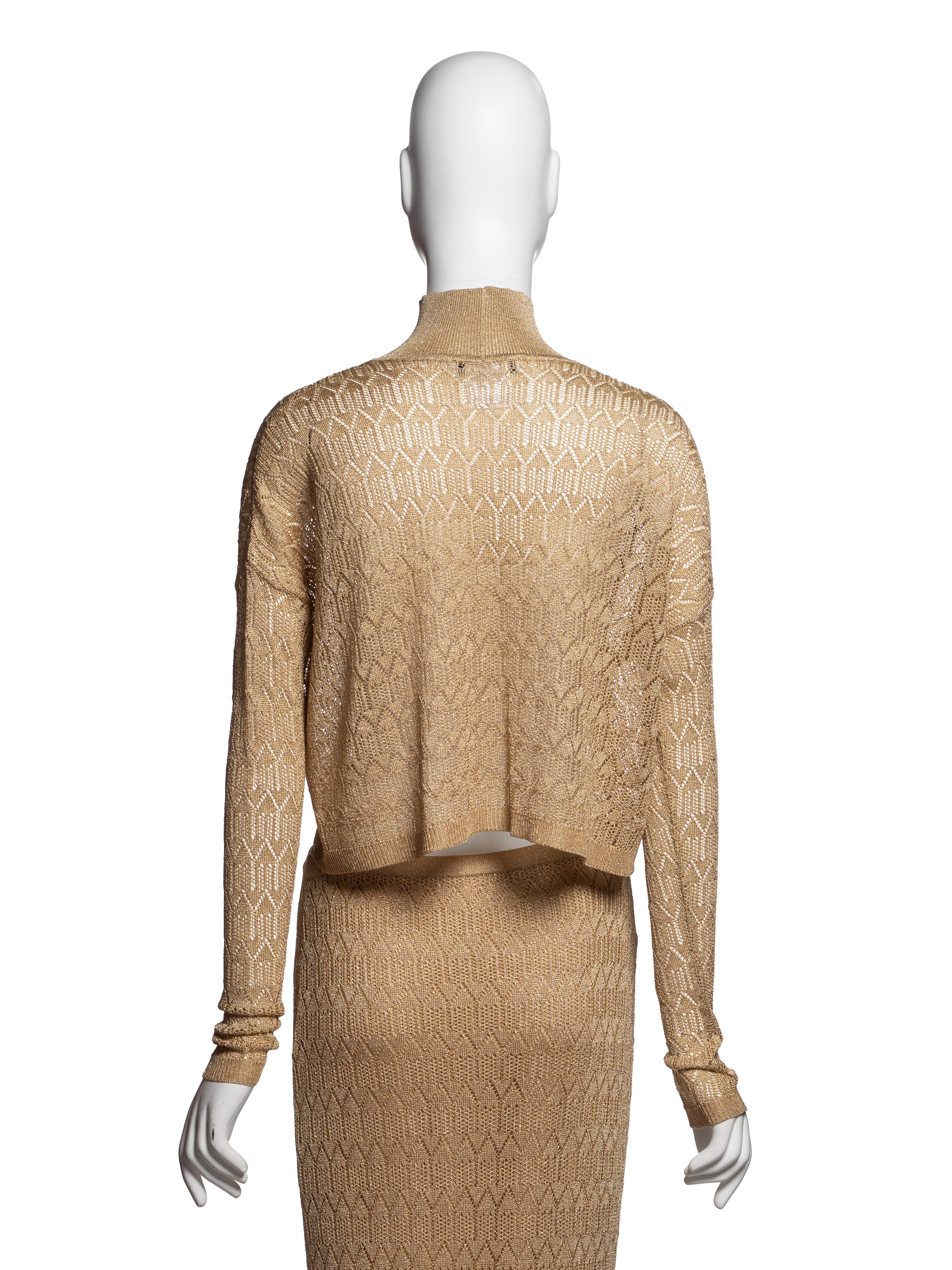 Ensemble 3 pièces en maille or et prune Christian Dior by John Galliano, FW 1998 en vente 9