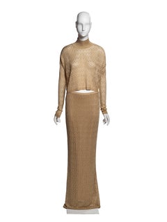 Christian Dior by John Galliano Gold and Plum Knit 3-Piece Ensemble, FW 1998