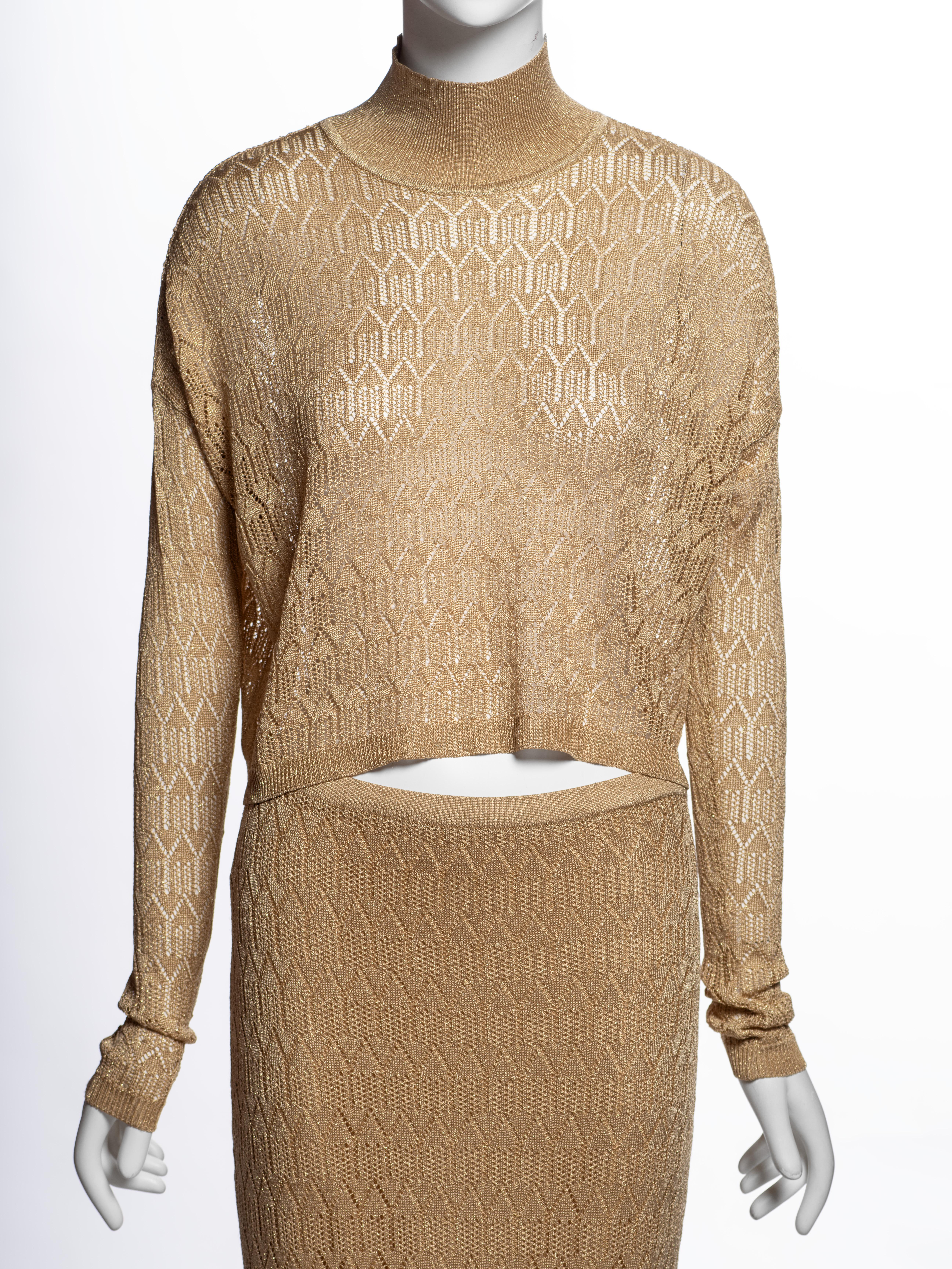 Ensemble 3 pièces en maille or et prune Christian Dior by John Galliano, FW 1998 Excellent état - En vente à London, GB