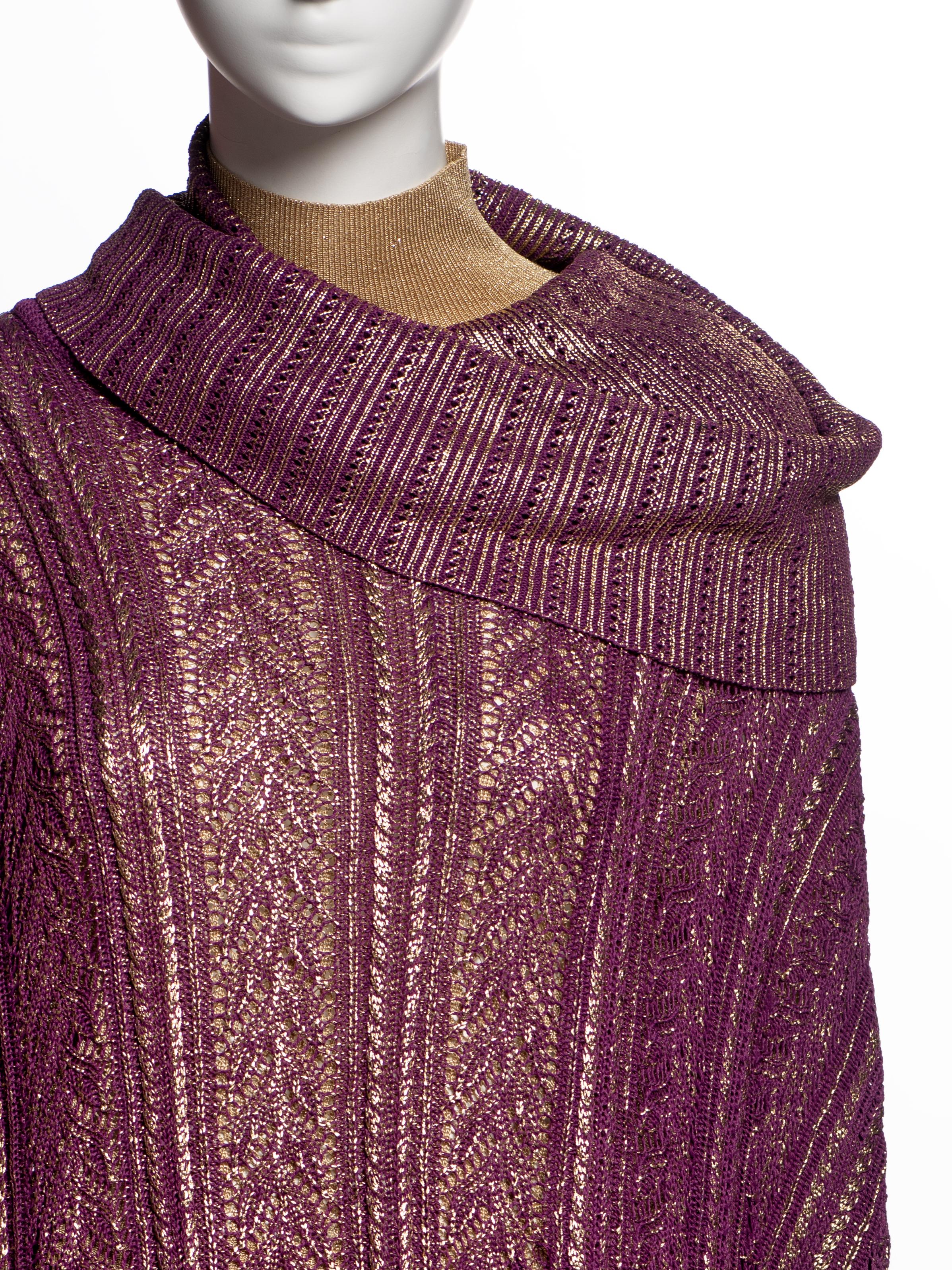 Ensemble 3 pièces en maille or et prune Christian Dior by John Galliano, FW 1998 en vente 2