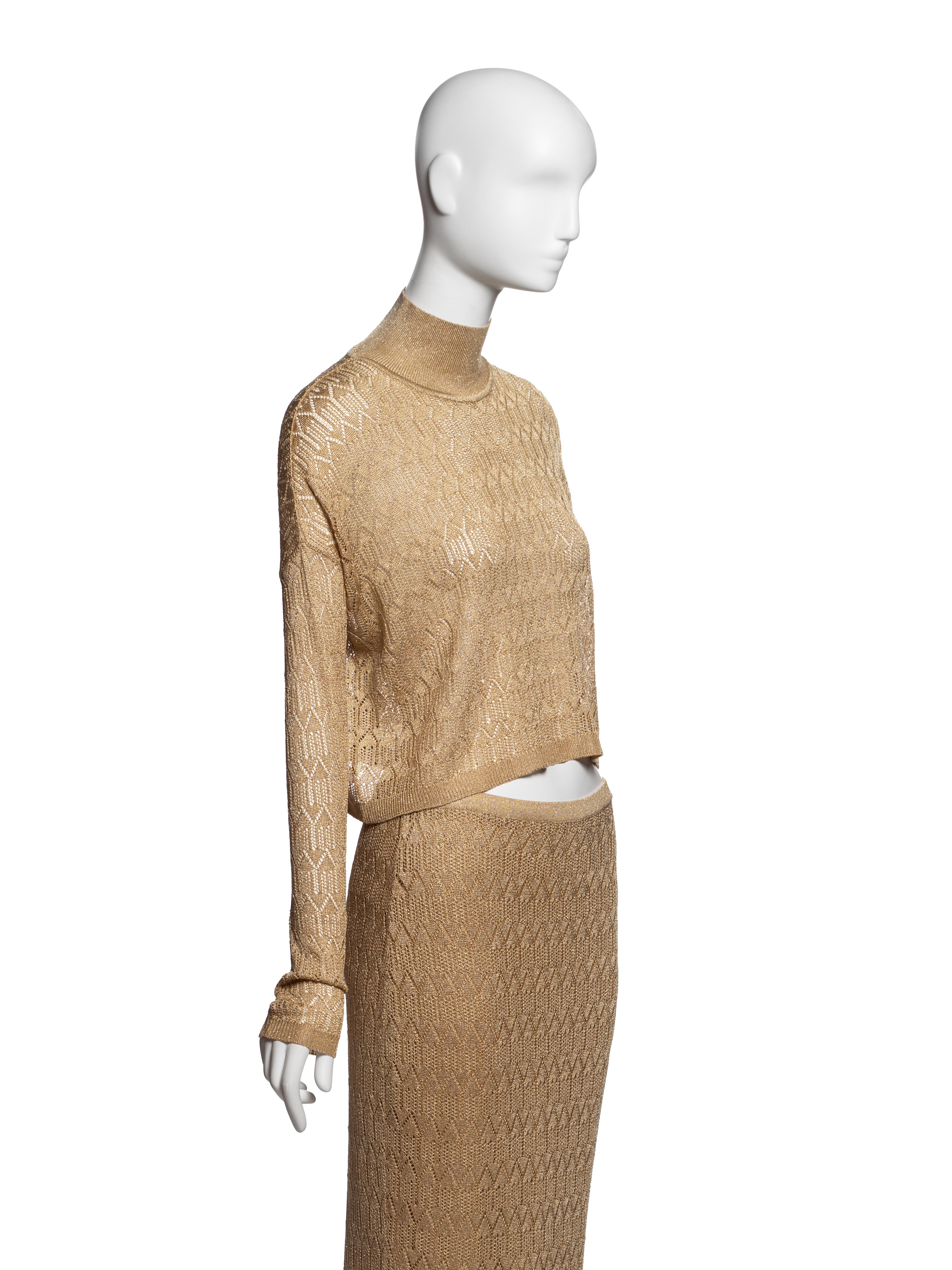 Ensemble 3 pièces en maille or et prune Christian Dior by John Galliano, FW 1998 en vente 4