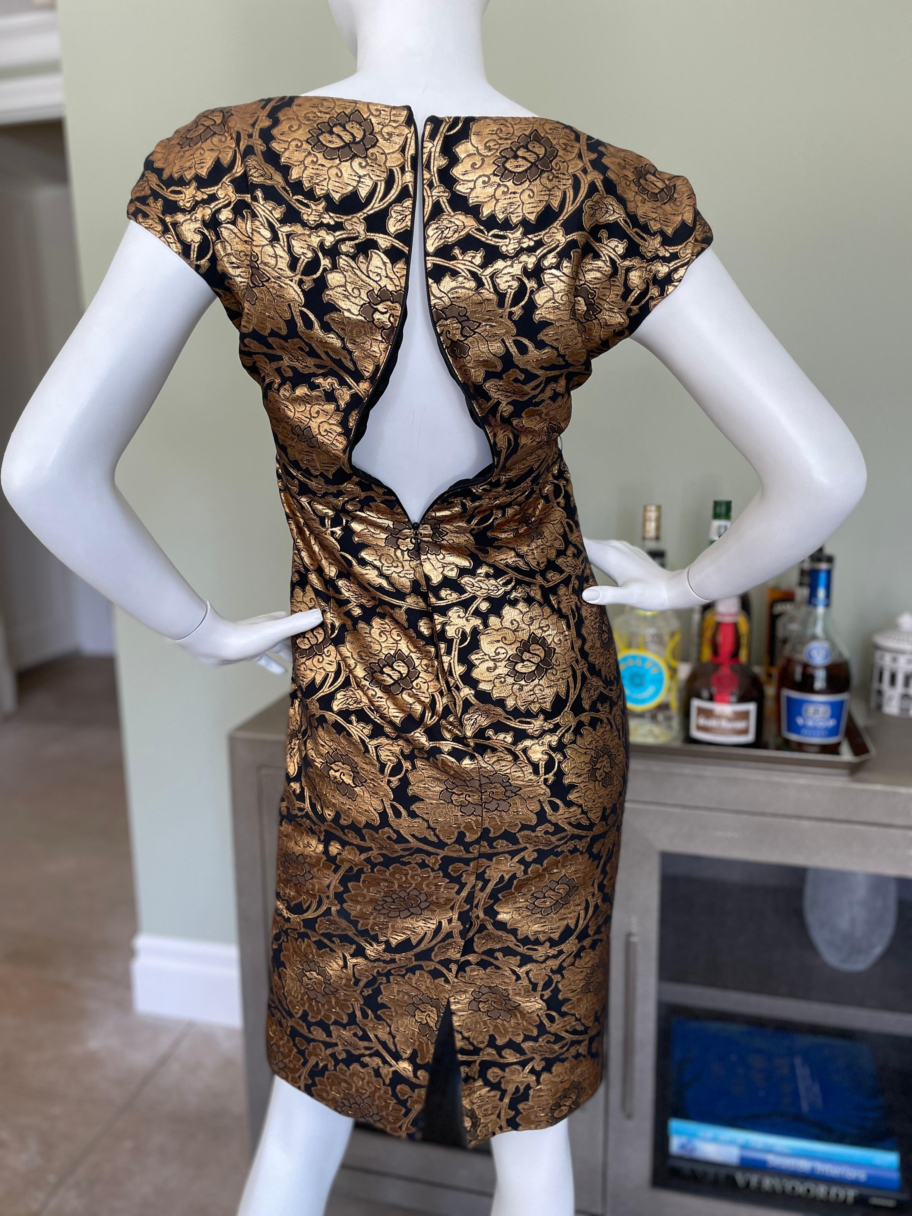 Christian Dior by John Galliano Gold Brocade Cocktail Dress From Fall 2009 For Sale 1