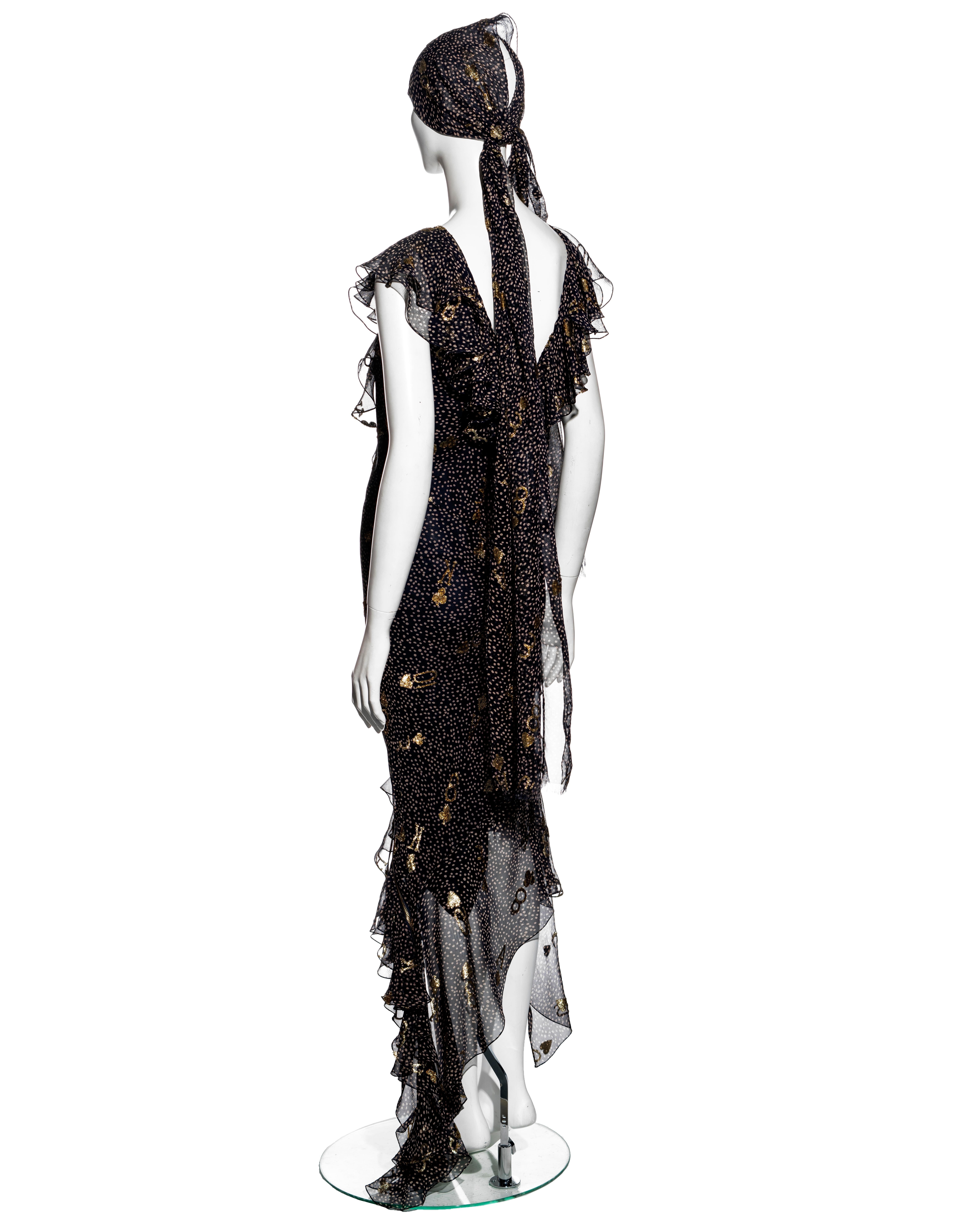 Christian Dior by John Galliano Vestido de noche en jacquard de gasa dorada, ss 2001 7
