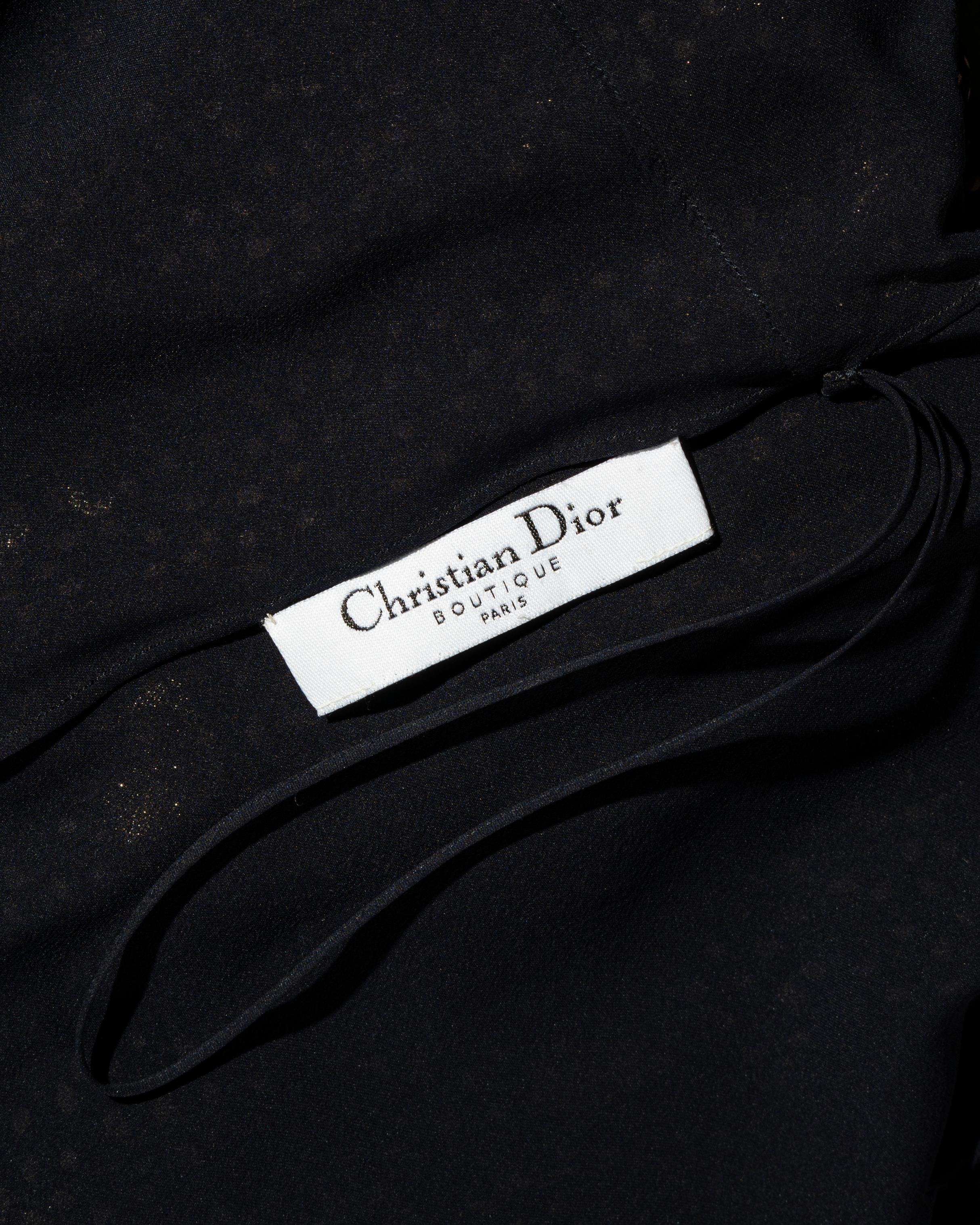 Christian Dior by John Galliano Abendkleid aus goldenem Chiffon-Jacquard, ss 2001 im Angebot 8