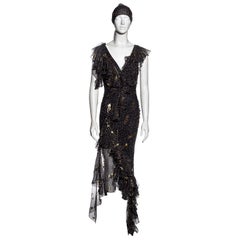 Christian Dior by John Galliano Vestido de noche en jacquard de gasa dorada, ss 2001