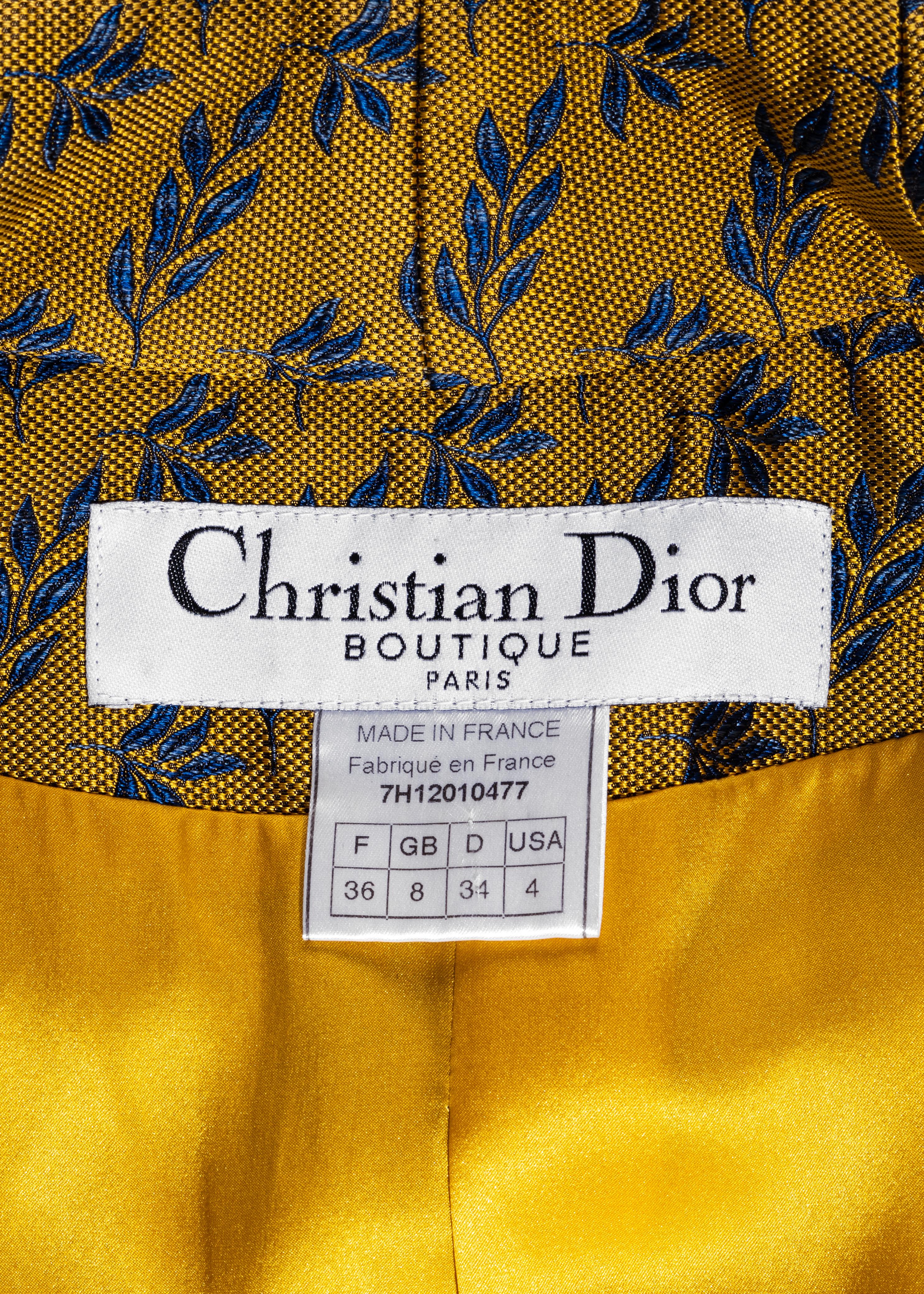 Christian Dior by John Galliano gold satin jacquard fitted jacket, fw 1997 5