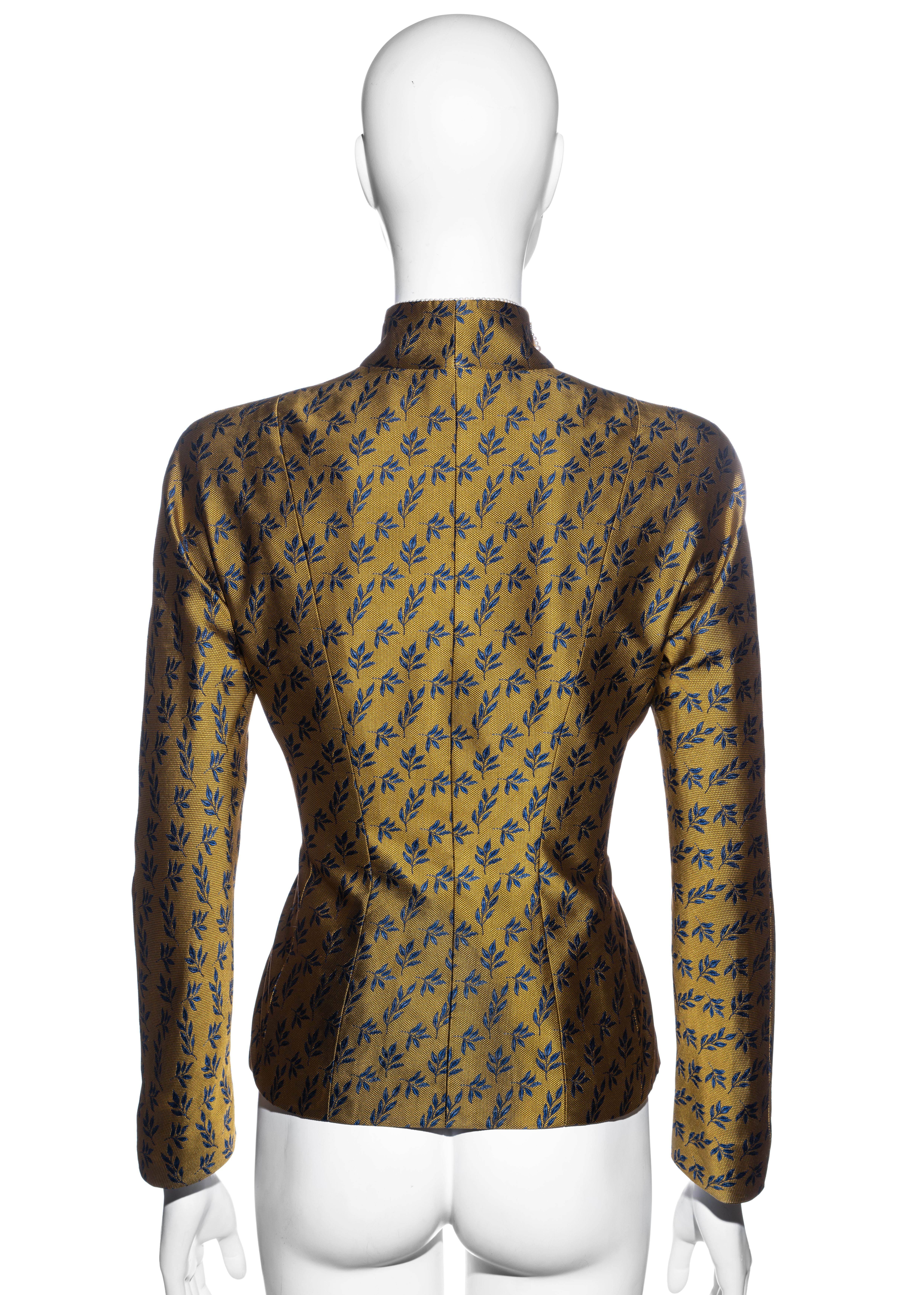 Christian Dior by John Galliano gold satin jacquard fitted jacket, fw 1997 4