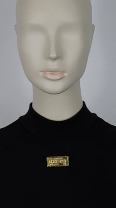 CHRISTIAN DIOR by JOHN GALLIANO Gold Tone Cadillac License Plate Brooch