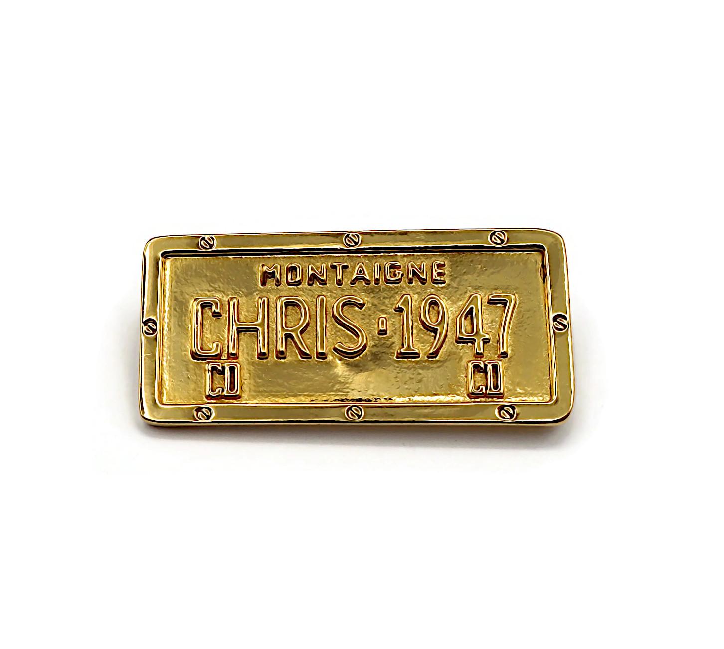 Women's CHRISTIAN DIOR by JOHN GALLIANO Gold Tone Cadillac License Plate Brooch For Sale