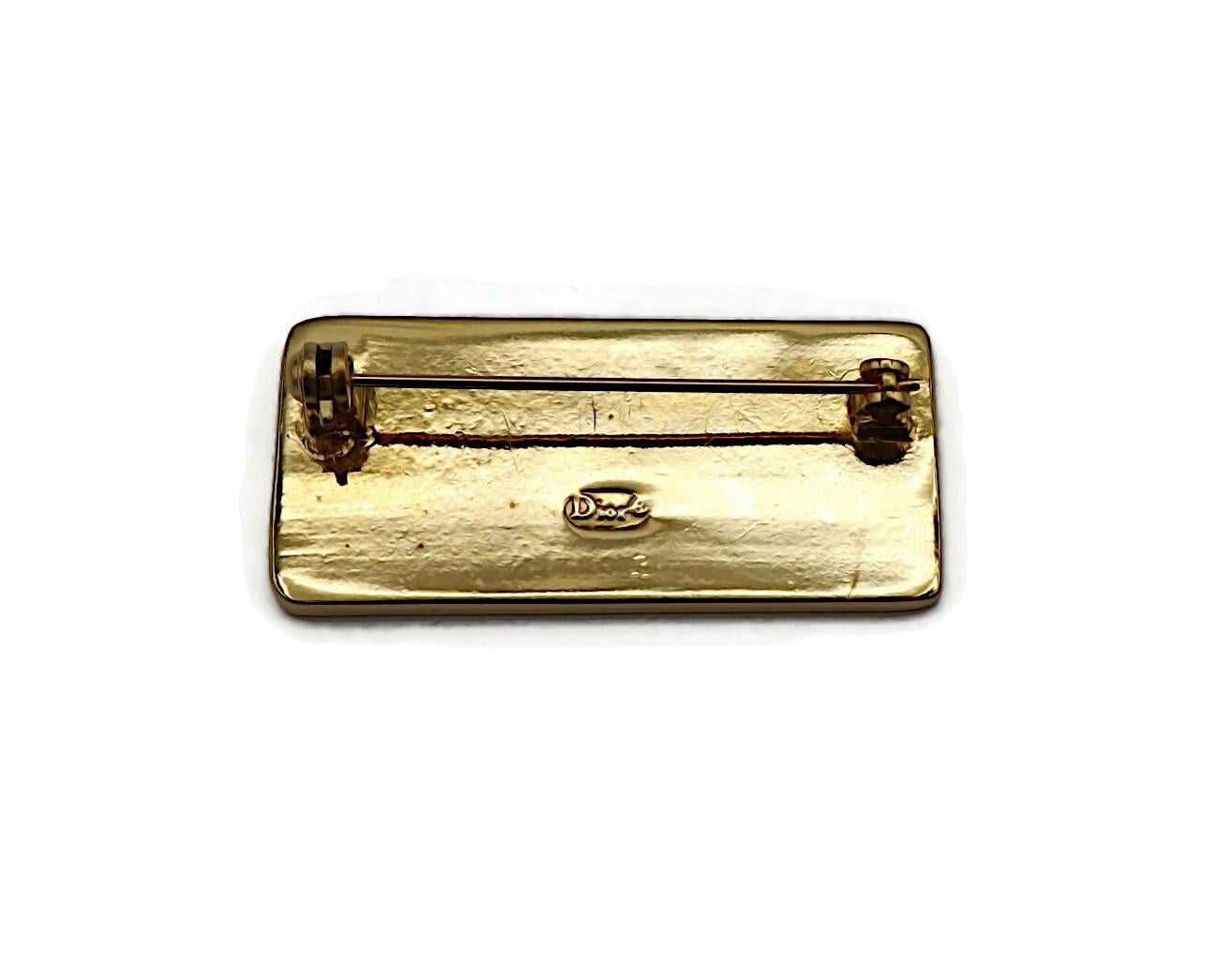 CHRISTIAN DIOR by JOHN GALLIANO Gold Tone Cadillac License Plate Brooch For Sale 2