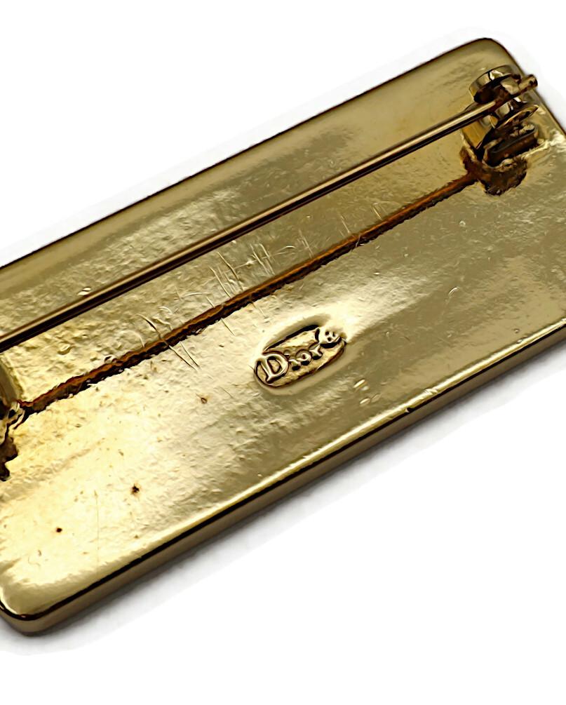 CHRISTIAN DIOR by JOHN GALLIANO Gold Tone Cadillac License Plate Brooch For Sale 1