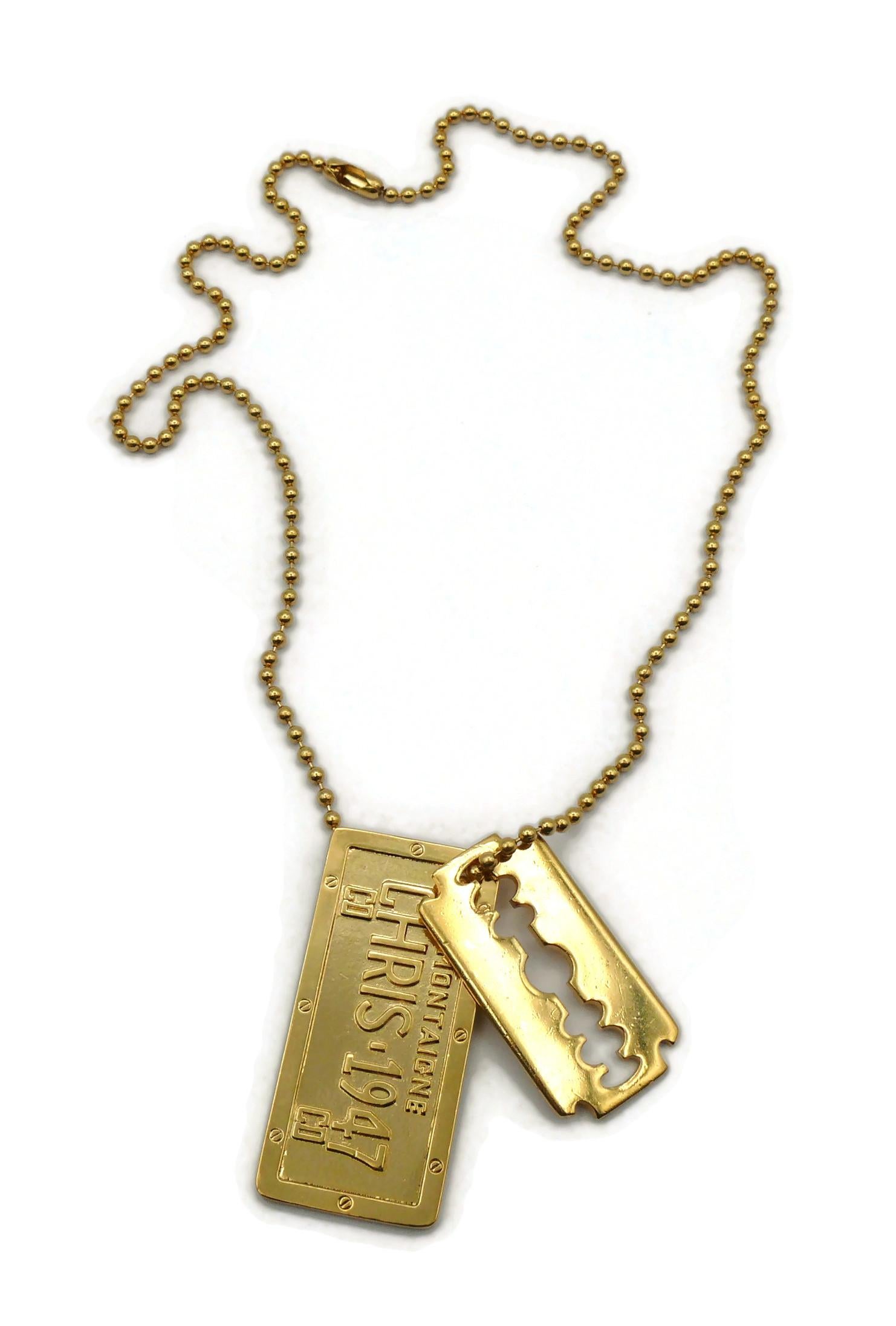 gold razor blade necklace