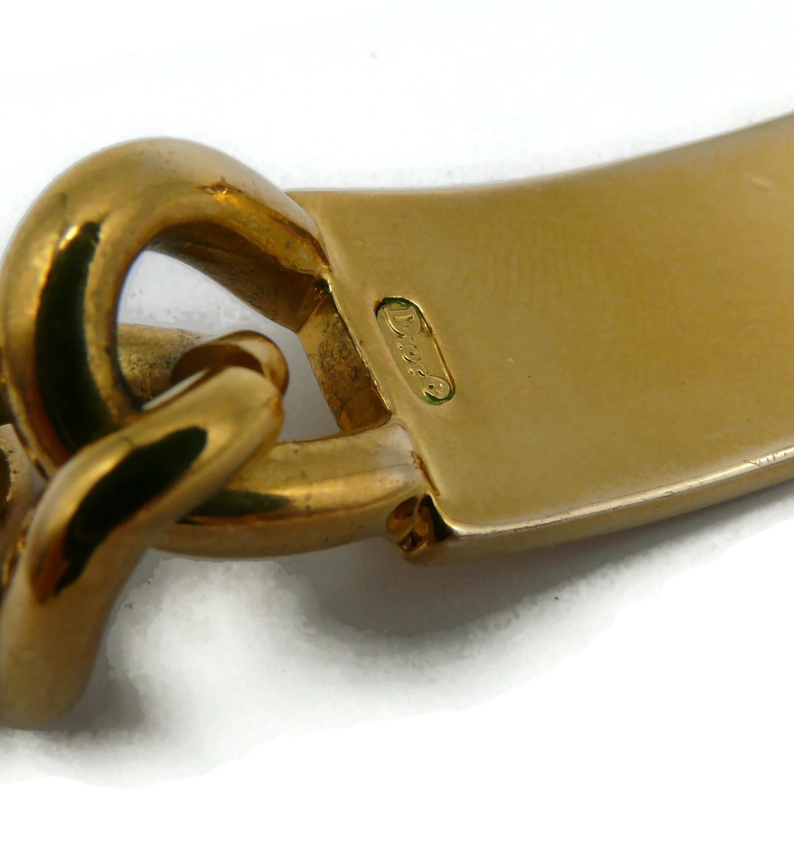 CHRISTIAN DIOR by JOHN GALLIANO Gold Tone ID Tag Curb Bracelet For Sale 6