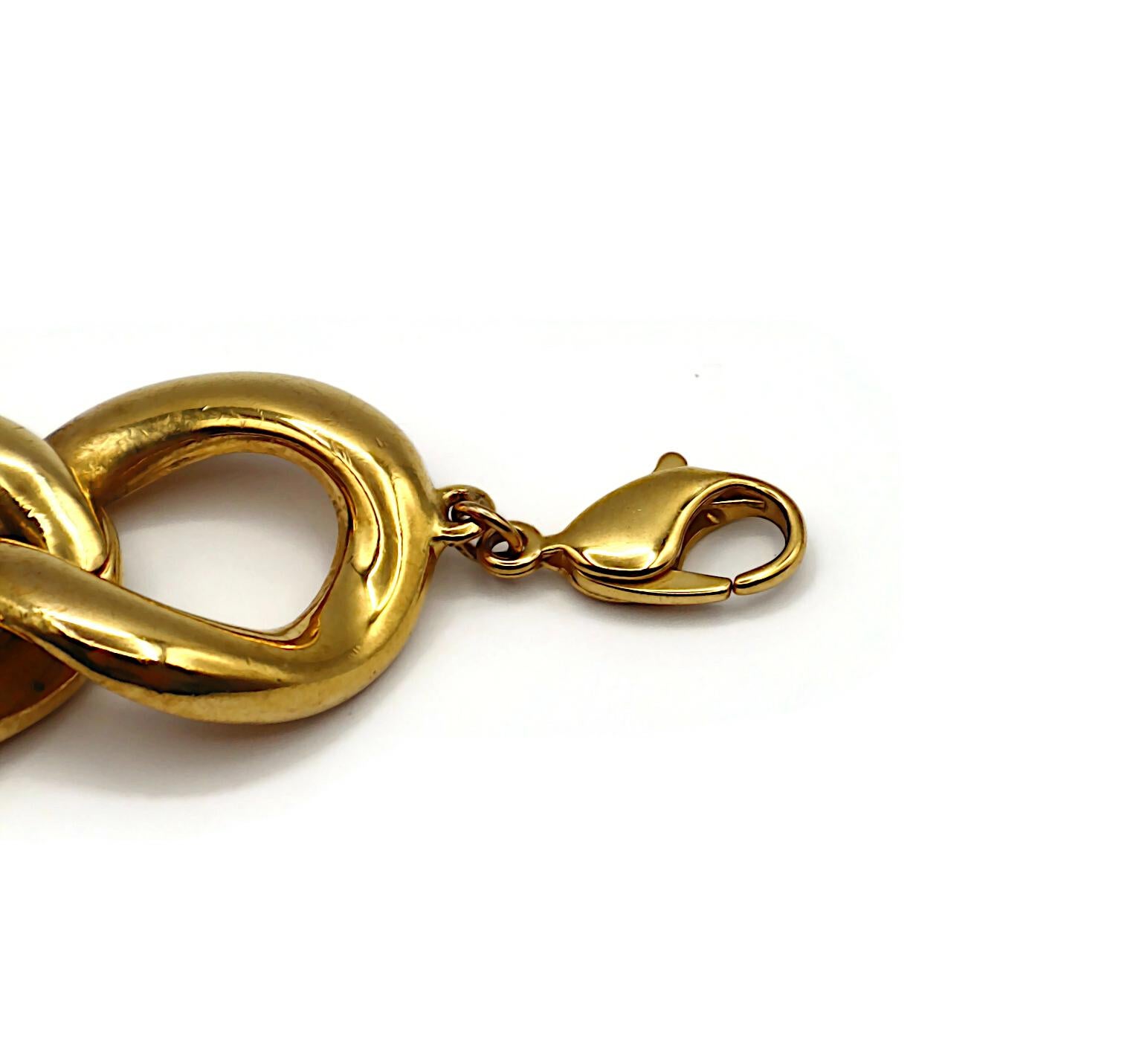 CHRISTIAN DIOR by JOHN GALLIANO Gold Tone ID Tag Curb Bracelet For Sale 9