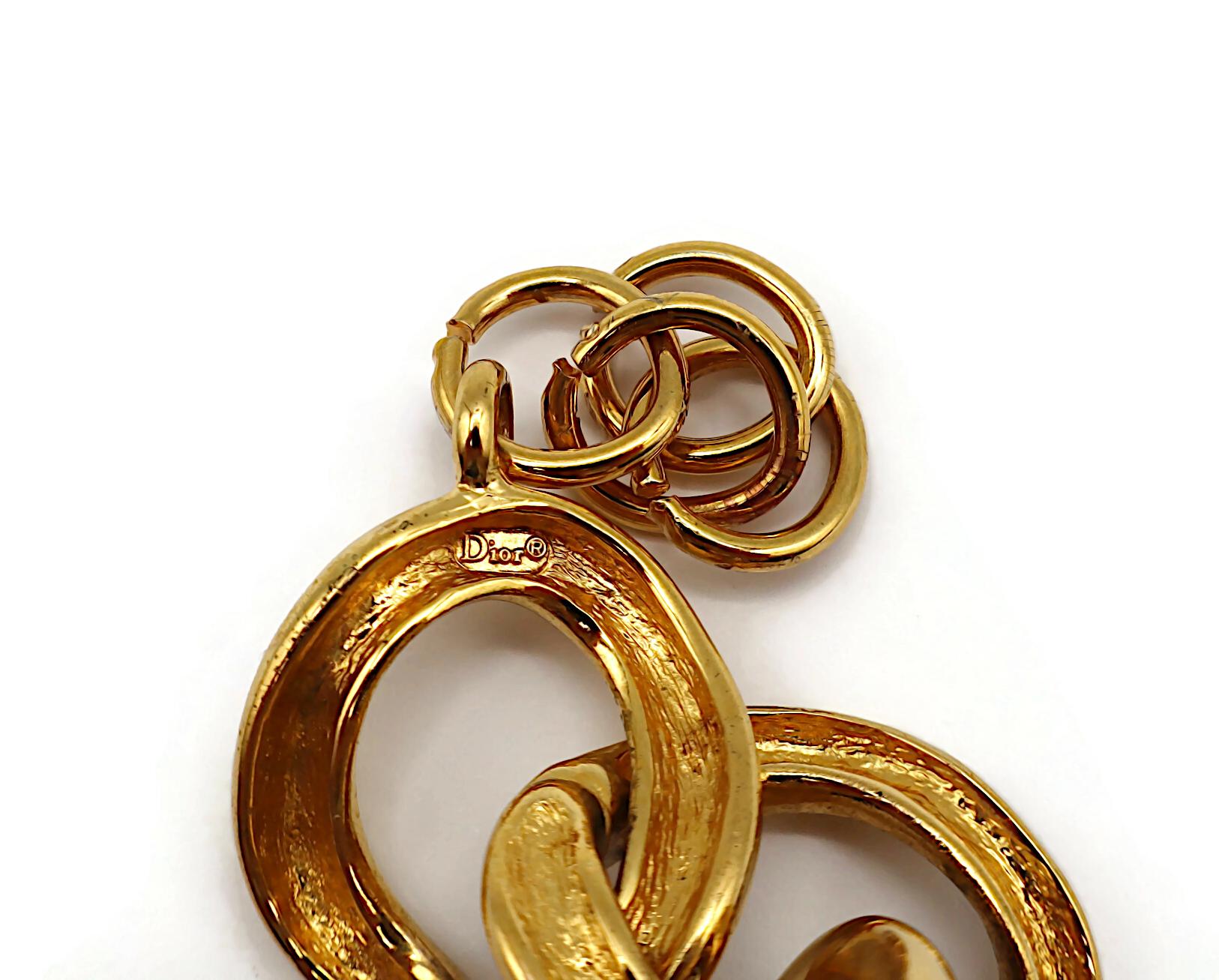 CHRISTIAN DIOR by JOHN GALLIANO Gold Tone ID Tag Curb Bracelet For Sale 11