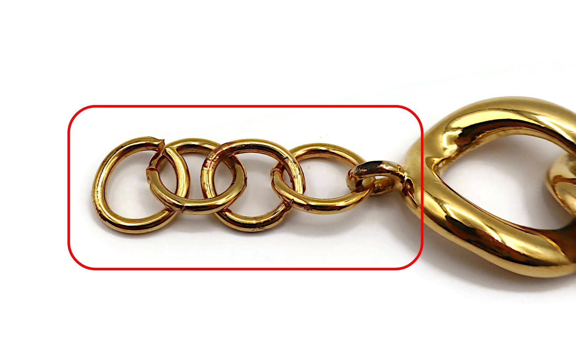 CHRISTIAN DIOR by JOHN GALLIANO Gold Tone ID Tag Curb Bracelet For Sale 12