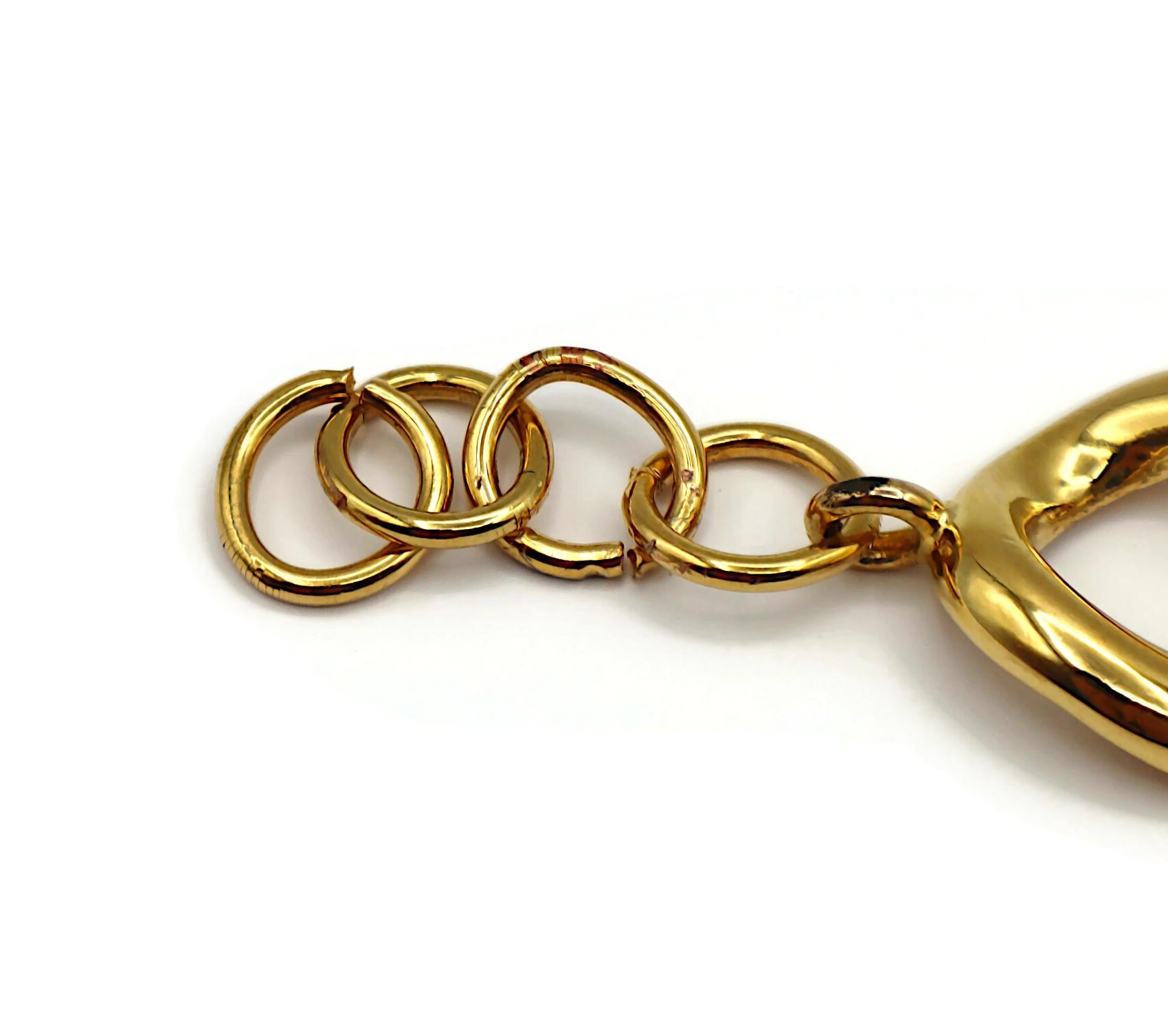 CHRISTIAN DIOR by JOHN GALLIANO Gold Tone ID Tag Curb Bracelet For Sale 5