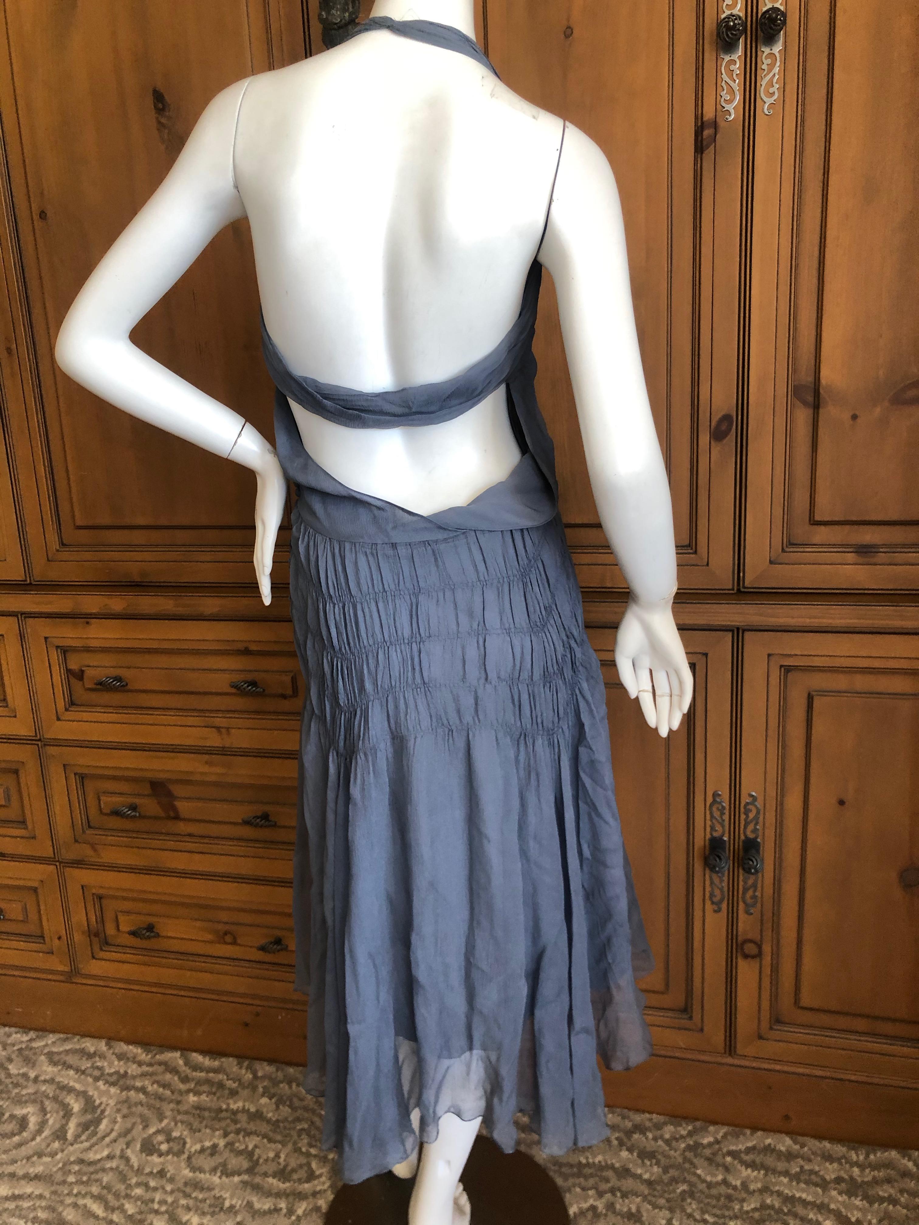 Christian Dior by John Galliano Gray SIlk Dress with Bows For Sale 5