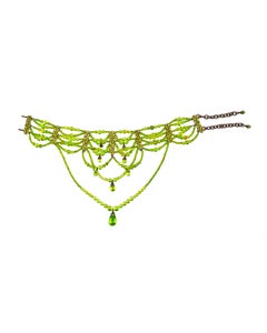 Christian Dior by John Galliano Green Beaded Choker Necklace, FW 2003