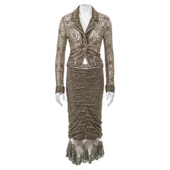 Costume jupe en dentelle verte perlée Christian Dior by John Galliano, A/H 2003