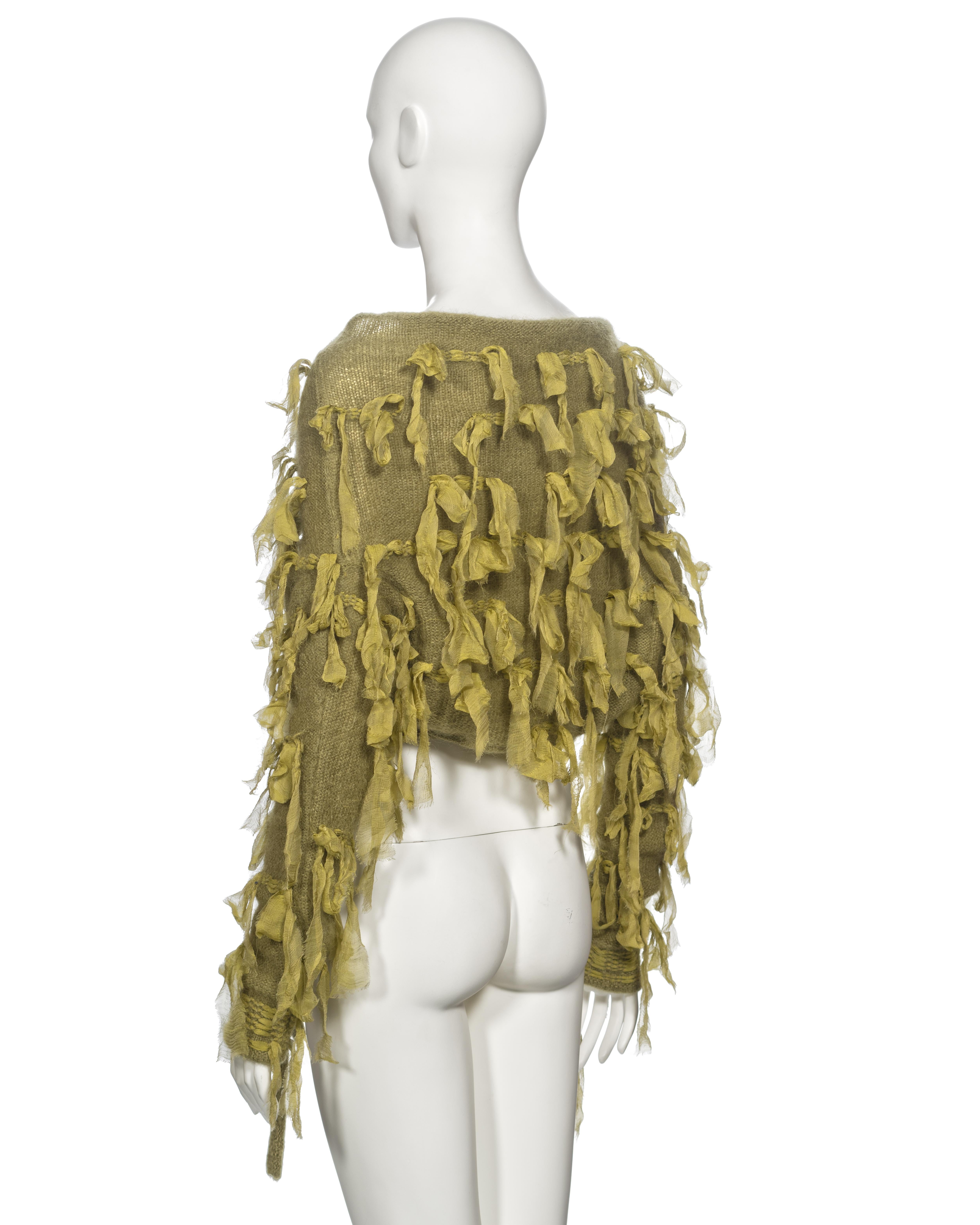 Christian Dior by John Galliano Green Mohair and Silk Knitted Cardigan, fw 2000 For Sale 6