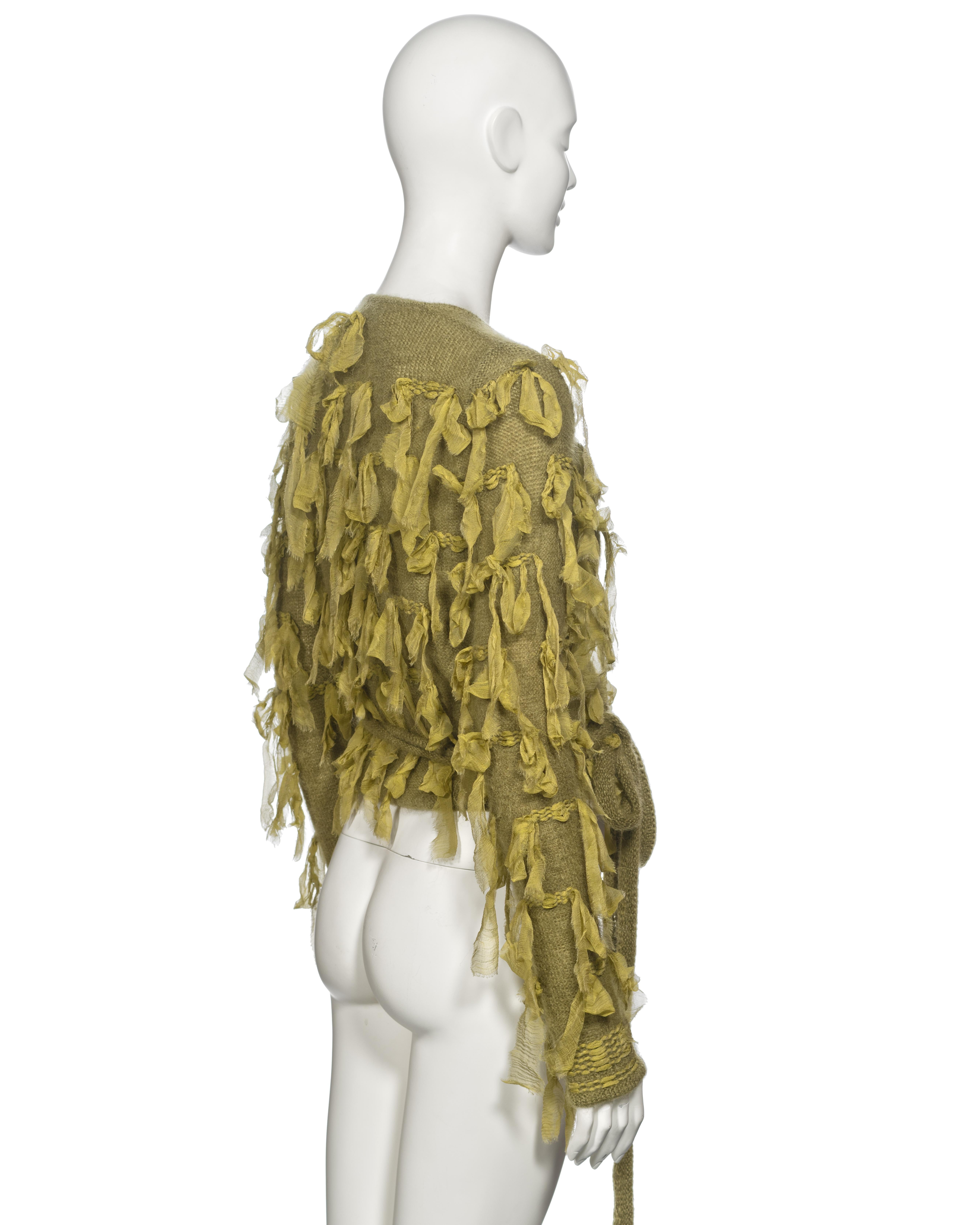 Christian Dior by John Galliano Green Mohair and Silk Knitted Cardigan, fw 2000 For Sale 7