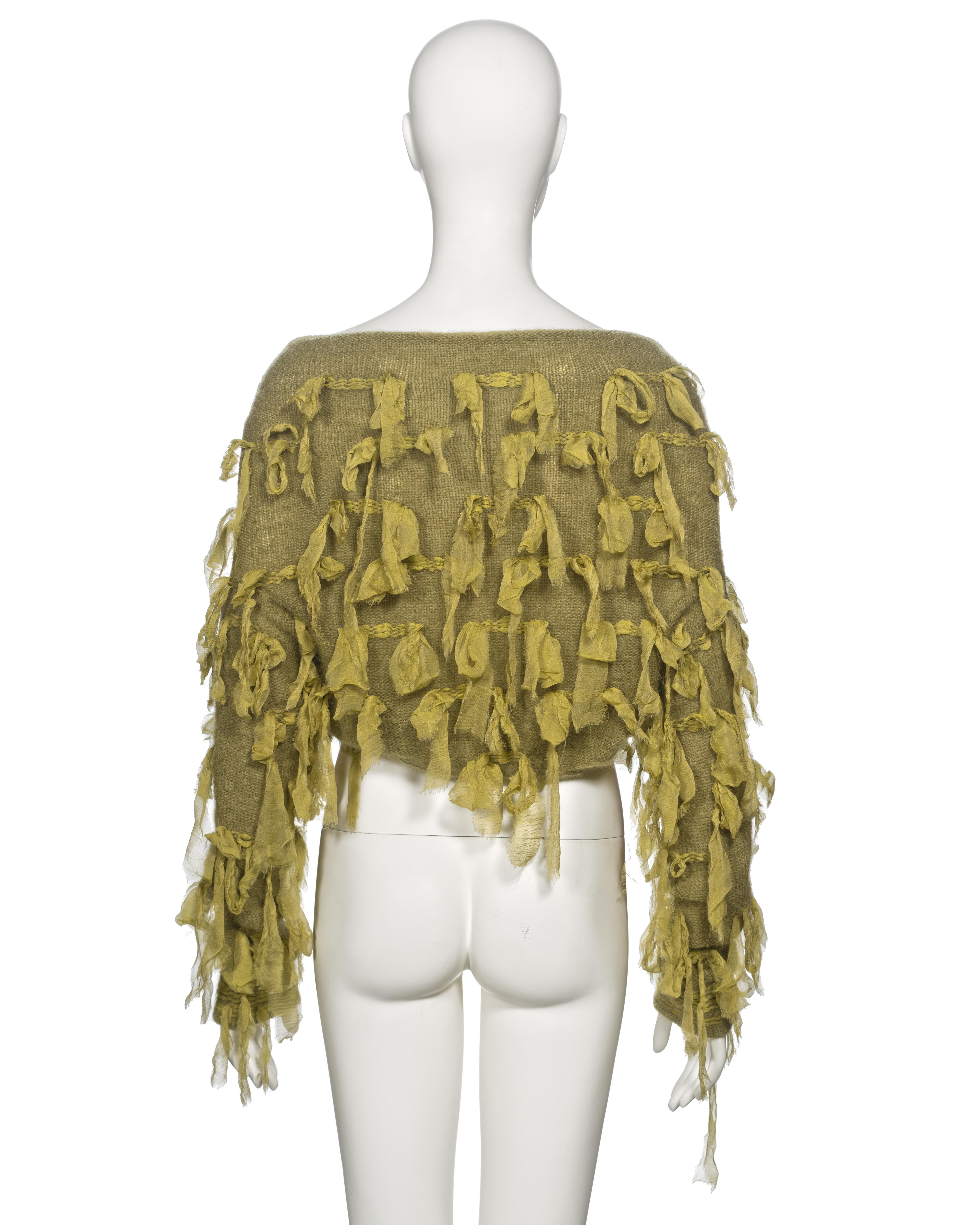 Christian Dior by John Galliano Green Mohair and Silk Knitted Cardigan, fw 2000 For Sale 8