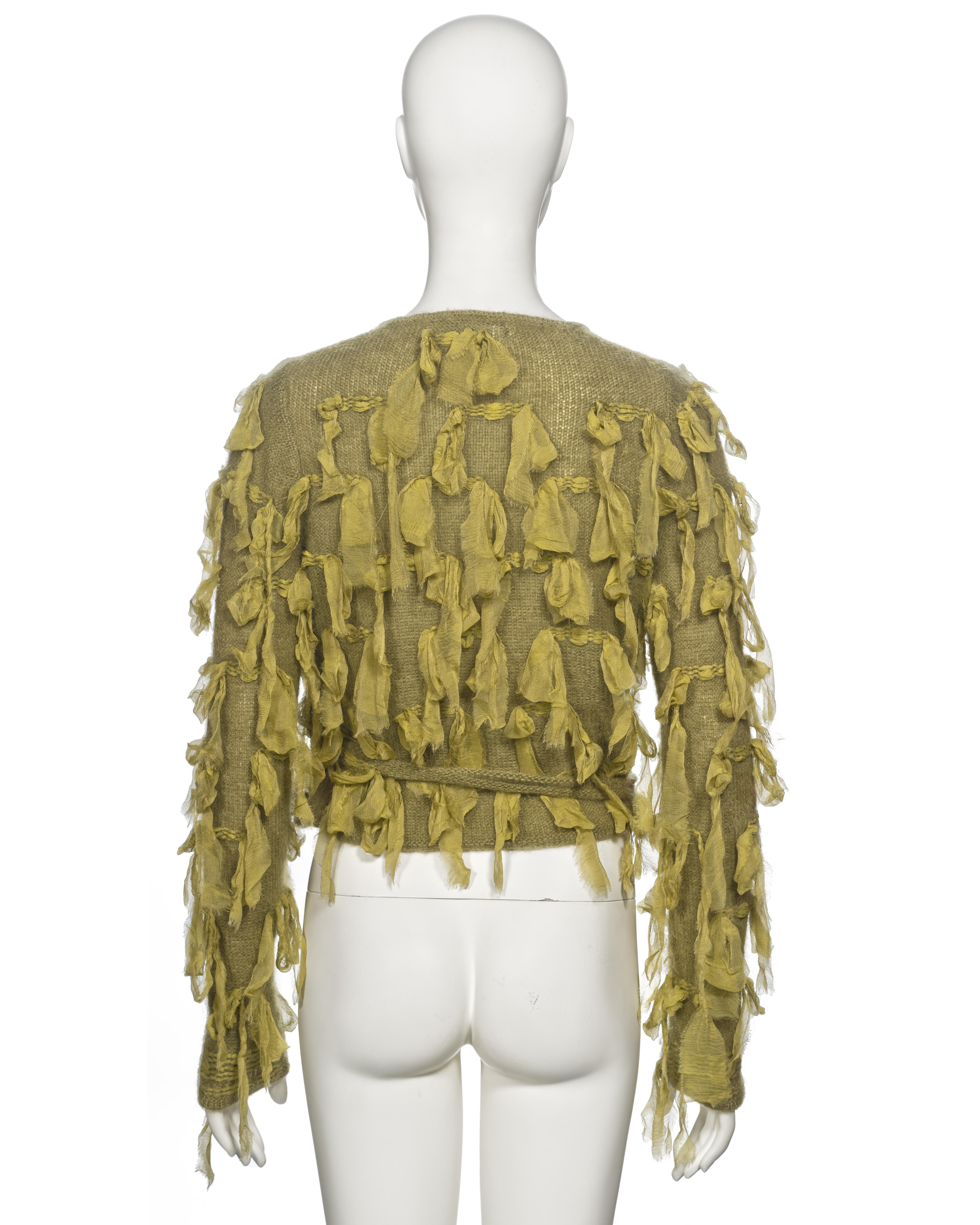 Christian Dior by John Galliano Green Mohair and Silk Knitted Cardigan, fw 2000 For Sale 9
