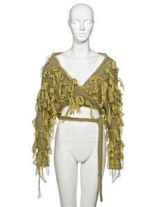 Christian Dior by John Galliano Green Mohair and Silk Knitted Cardigan, fw 2000