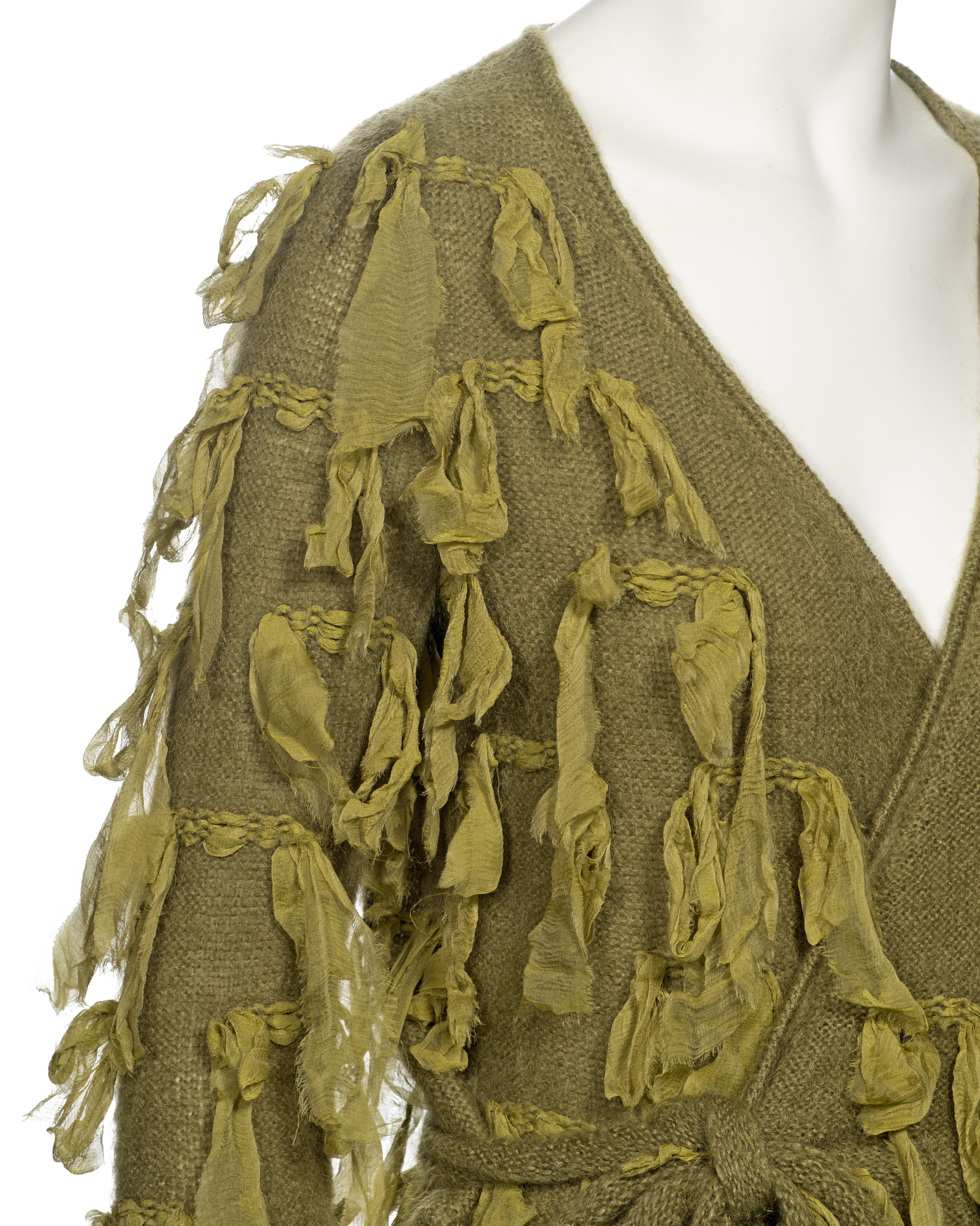Christian Dior by John Galliano Green Mohair and Silk Knitted Cardigan, fw 2000 For Sale 5