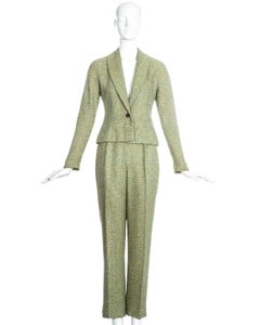 Christian Dior by John Galliano green tweed 3-piece suit, fw 1998
