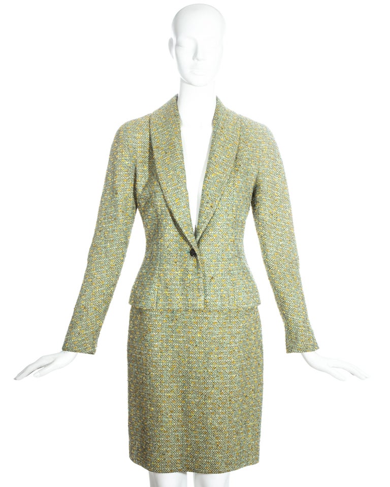 Christian Dior by John Galliano green tweed 3-piece suit, fw 1998 For ...