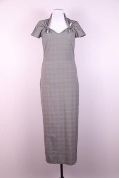 Christian Dior by John Galliano grey checked nylon sheath dress, ss 2000