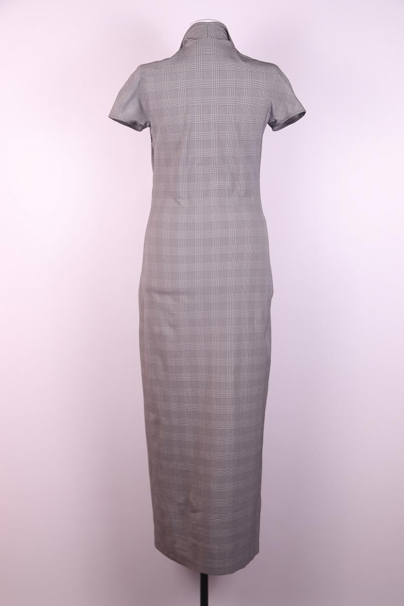 Gray Christian Dior by John Galliano grey checked nylon sheath dress, ss 2000 For Sale