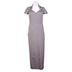 Christian Dior by John Galliano grey checked nylon sheath dress, ss 2000