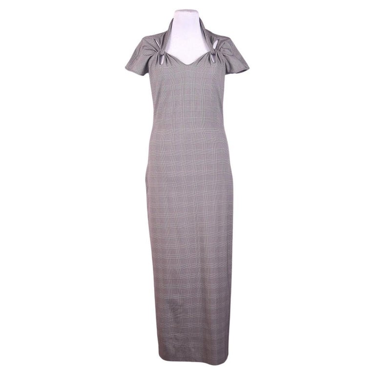 Christian Dior by John Galliano grey checked nylon sheath dress, ss 2000