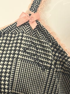 Christian Dior by John Galliano Grey Prince of Wales Patchwork Slip Dress