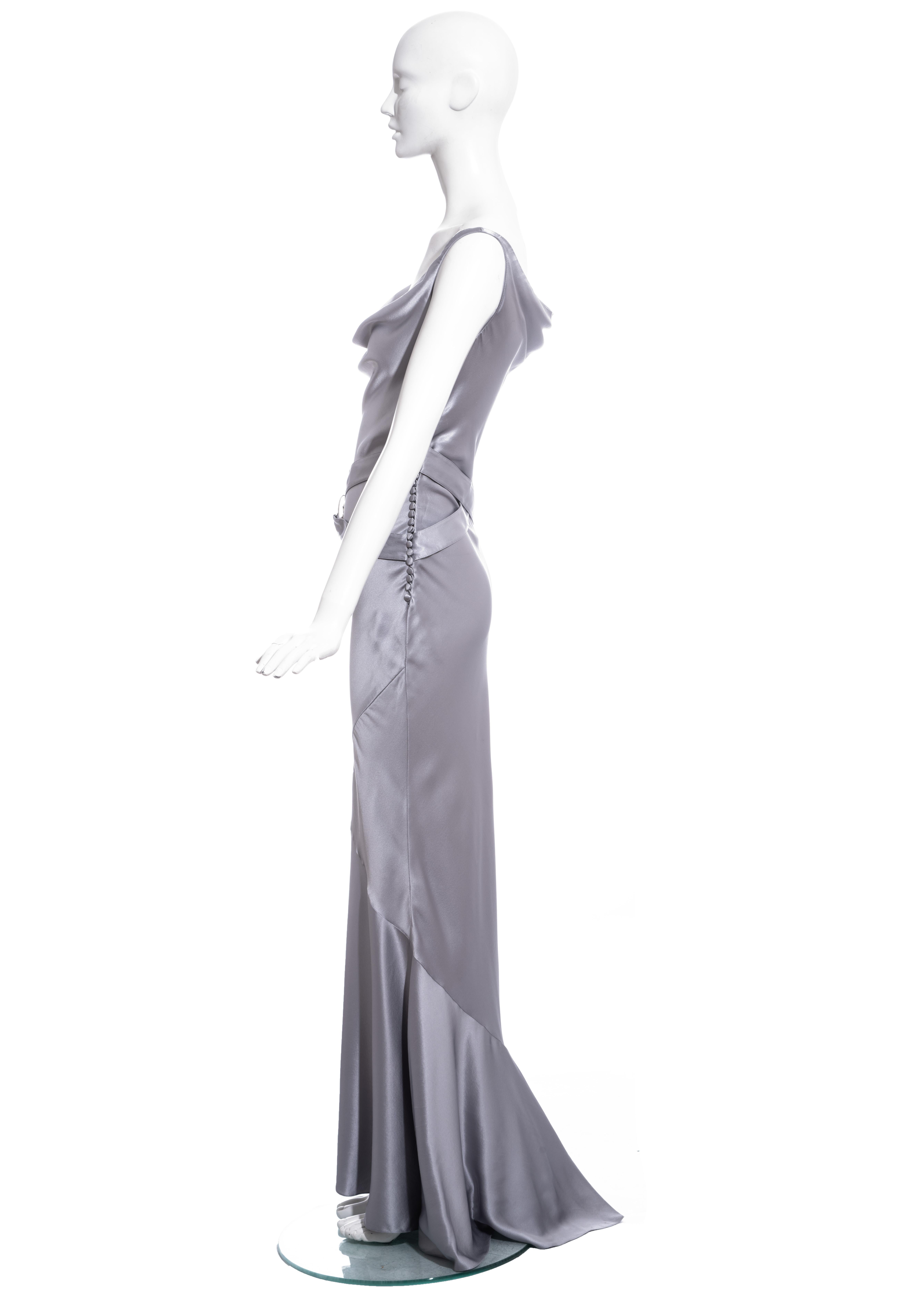 gray silk dress