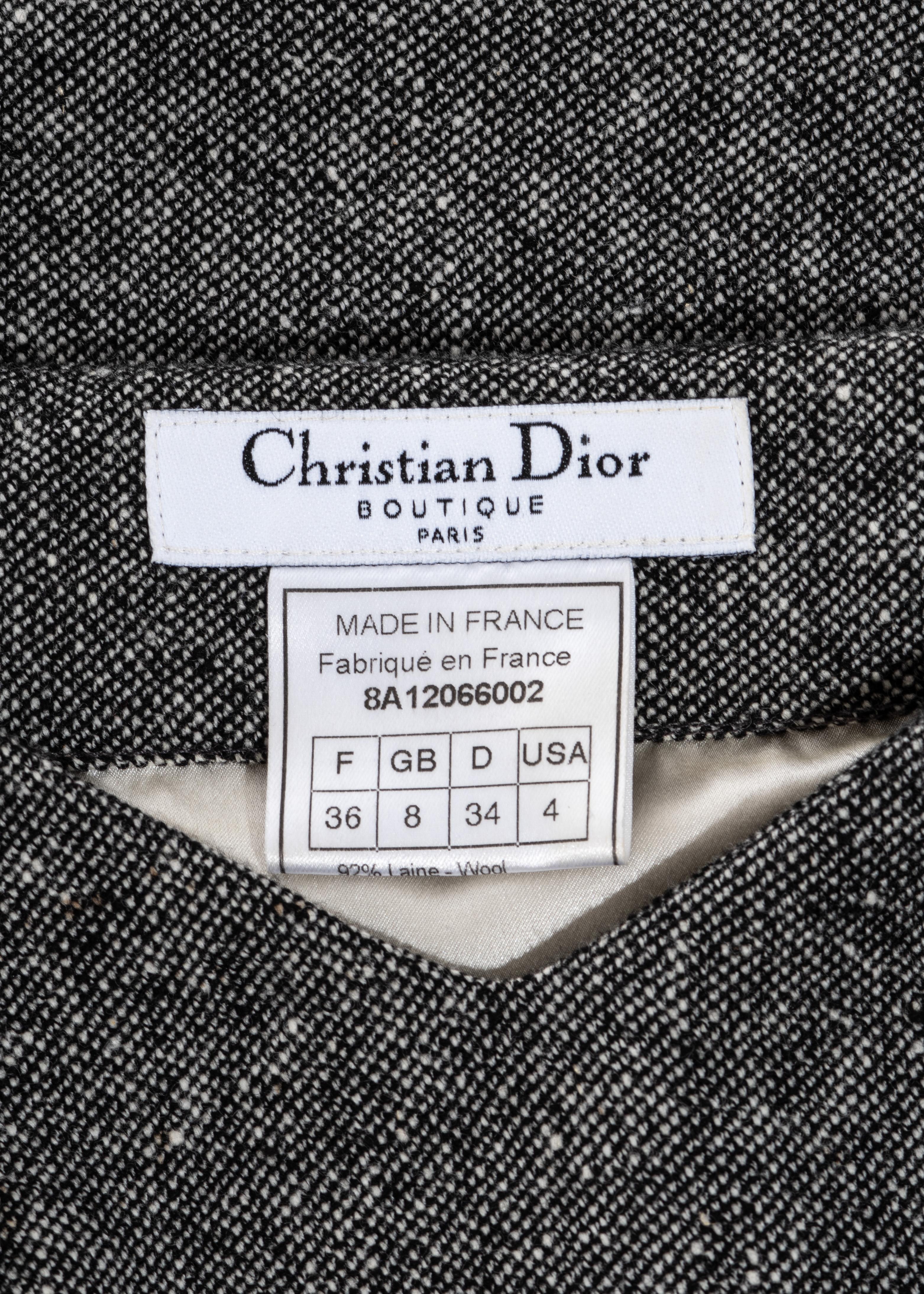 Christian Dior by John Galliano grey tweed and cream lace dress, fw 1998 1