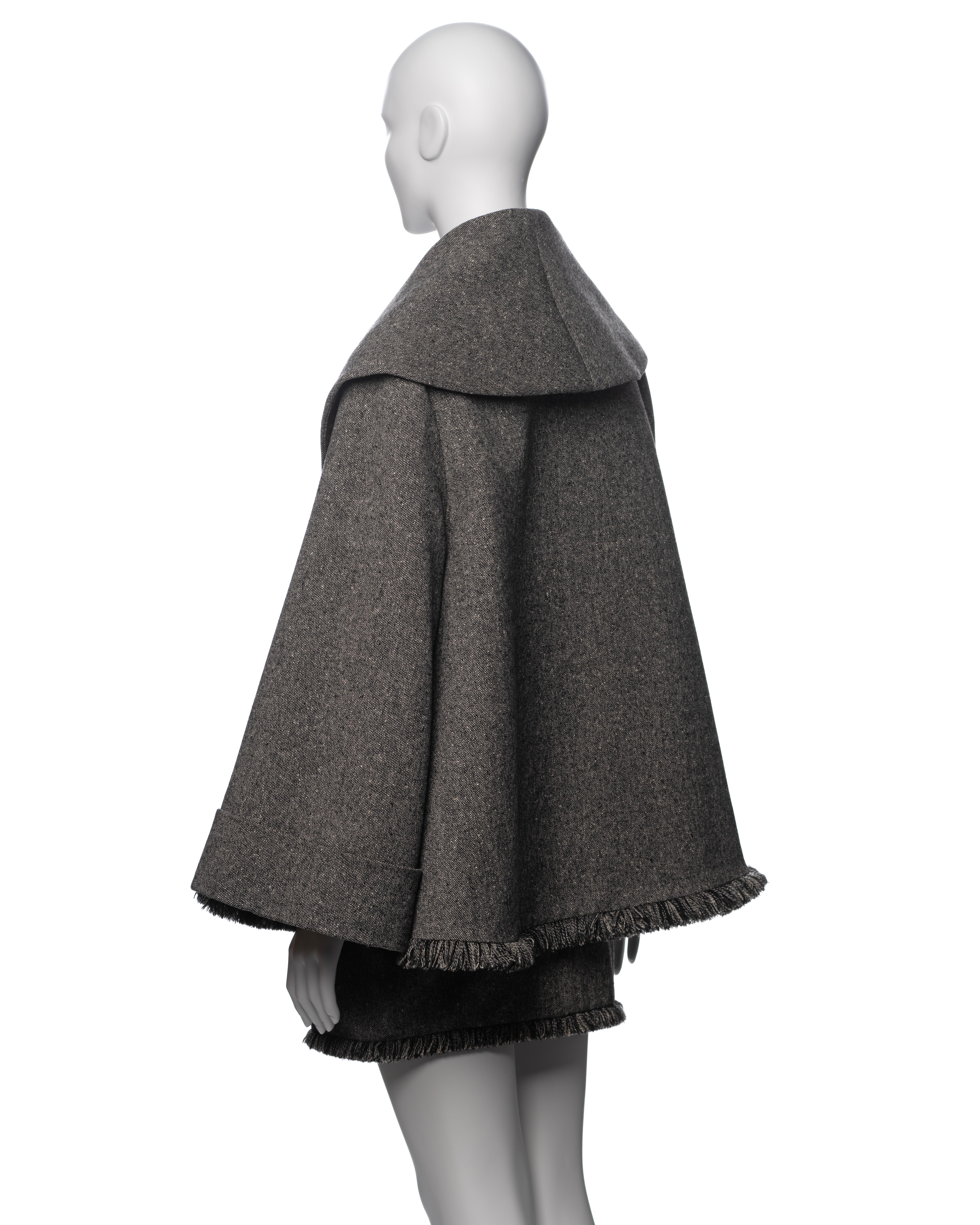 Christian Dior by John Galliano Grey Tweed Jacket and Mini Skirt Suit, FW 1998 For Sale 3