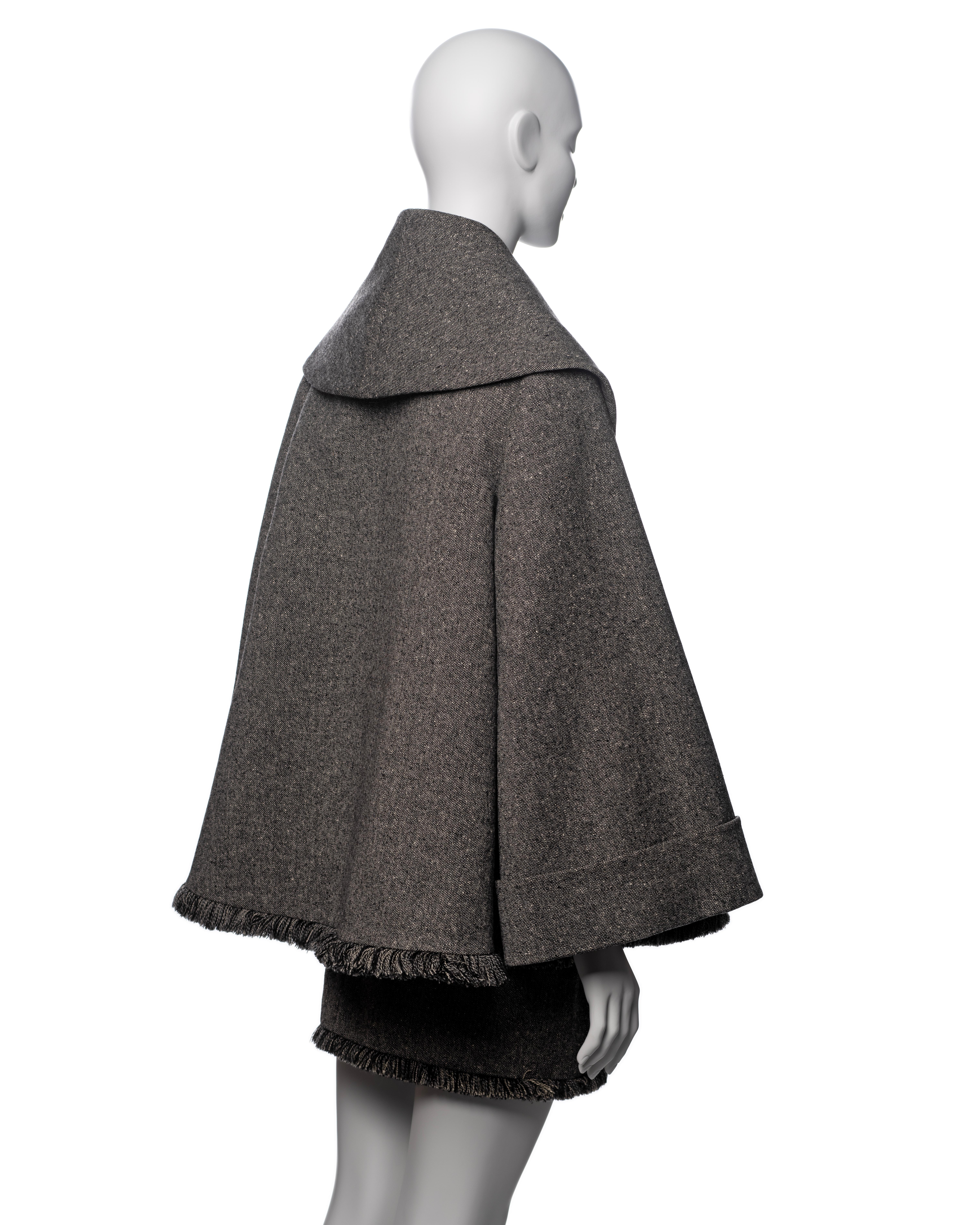 Christian Dior by John Galliano Grey Tweed Jacket and Mini Skirt Suit, FW 1998 For Sale 5
