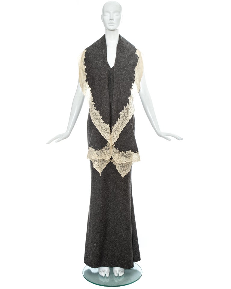 NWT John Galliano F/W 2004 Chic Brown Pinstripe Zipper Dress (M-L) —  sororité.