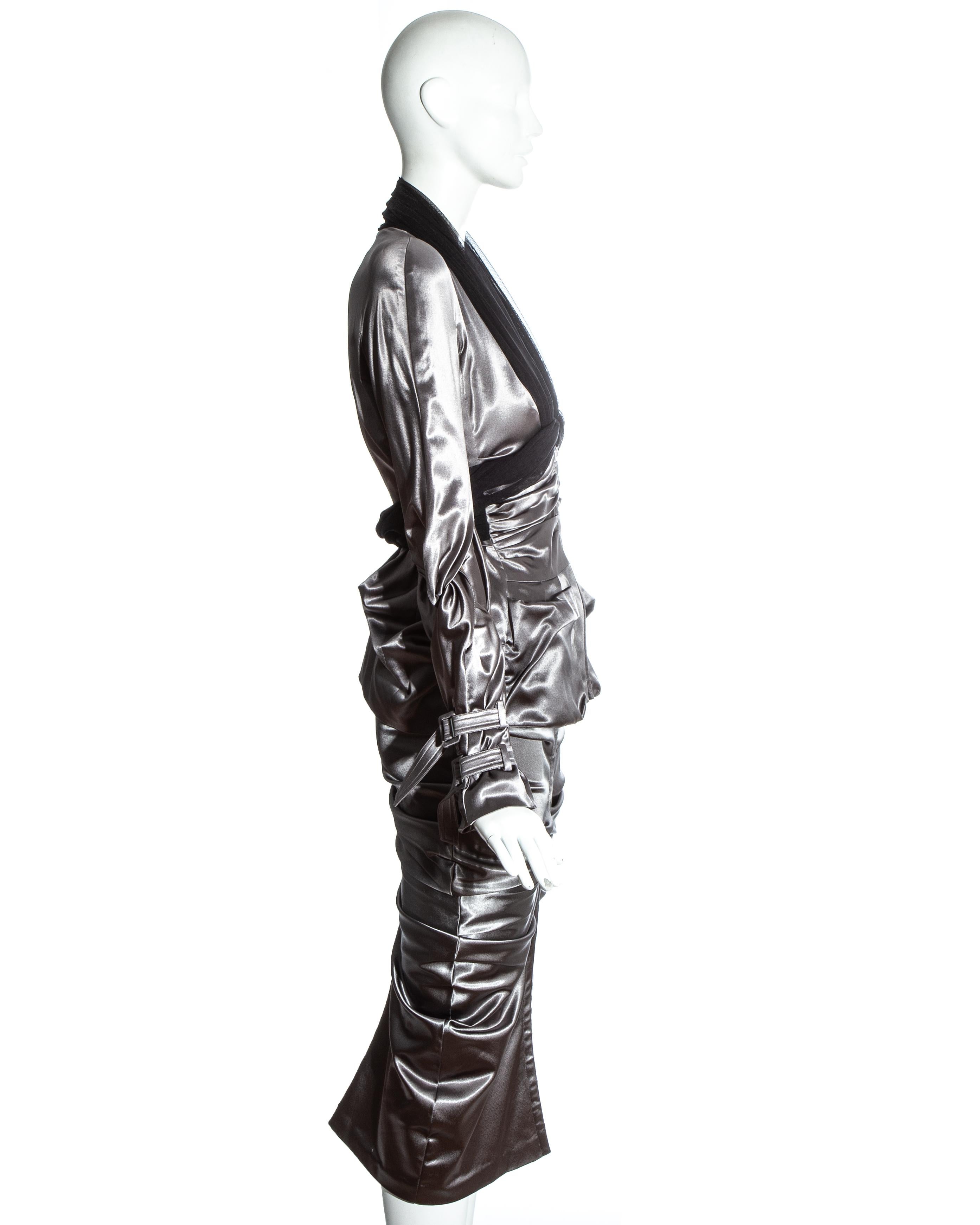 Costume jupe corsetée gris bronze Christian Dior by John Galliano, P/E 2004 2