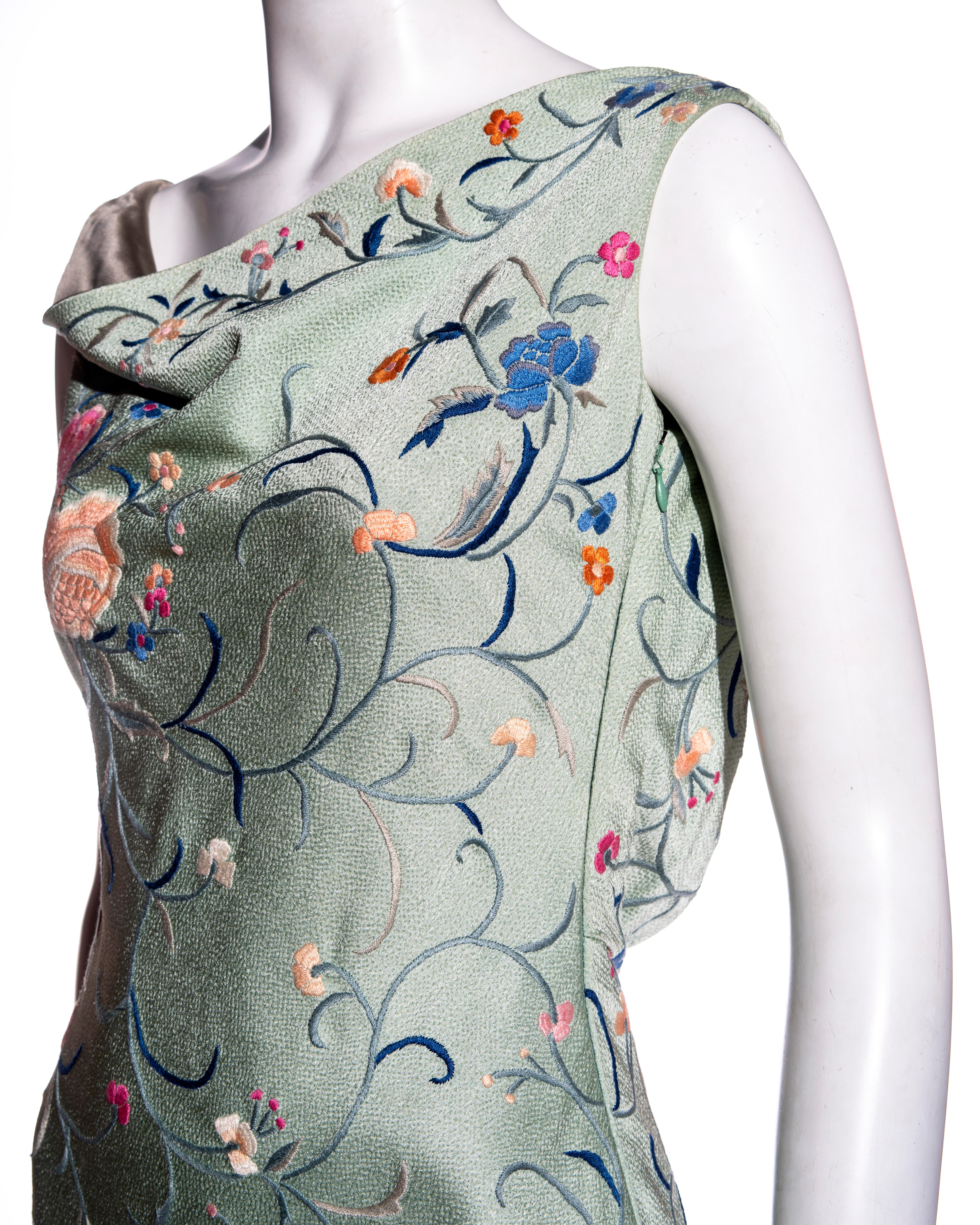 Christian Dior by John Galliano floral embroidered silk evening dress, fw 1997 For Sale 7