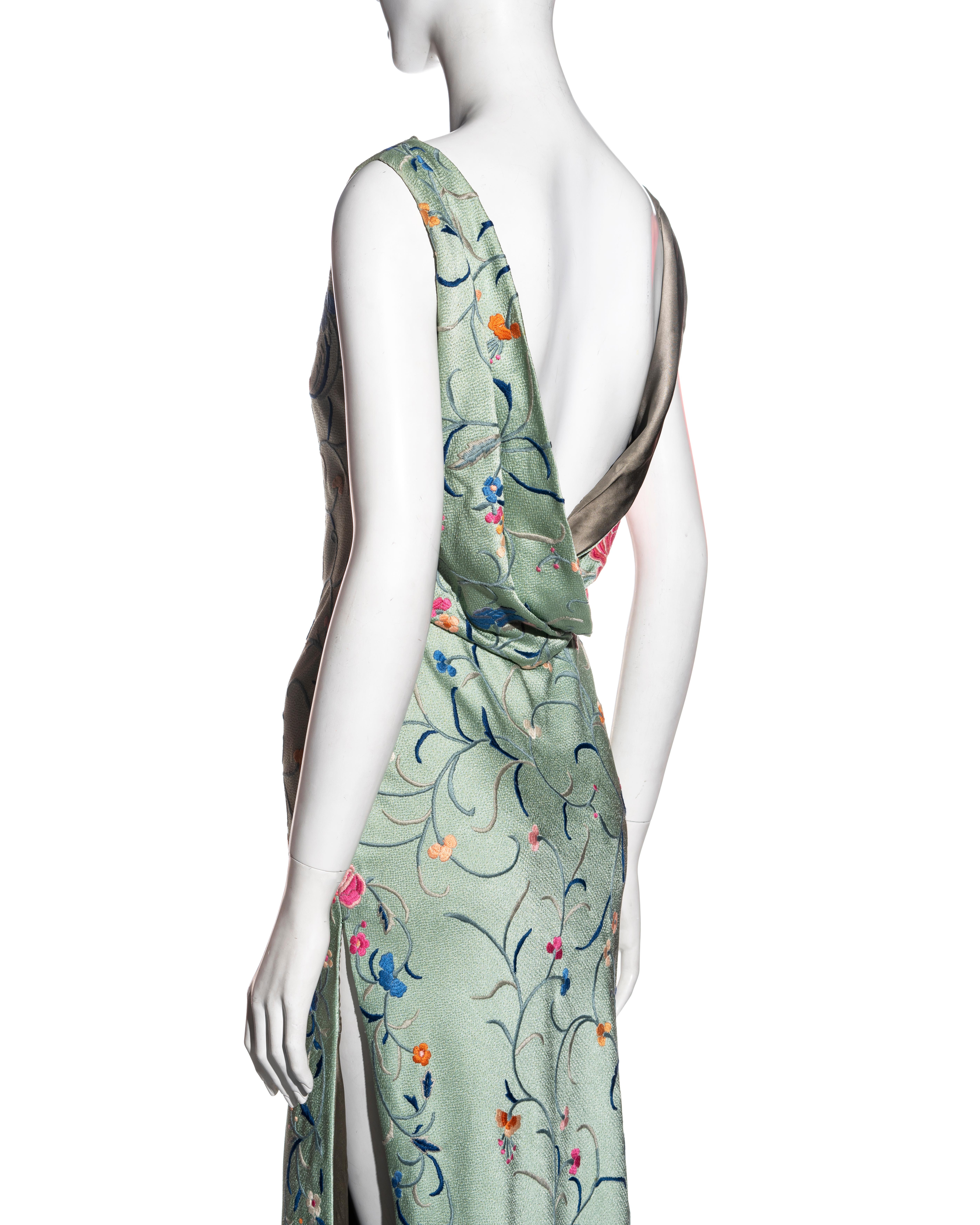 Christian Dior by John Galliano floral embroidered silk evening dress, fw 1997 For Sale 11