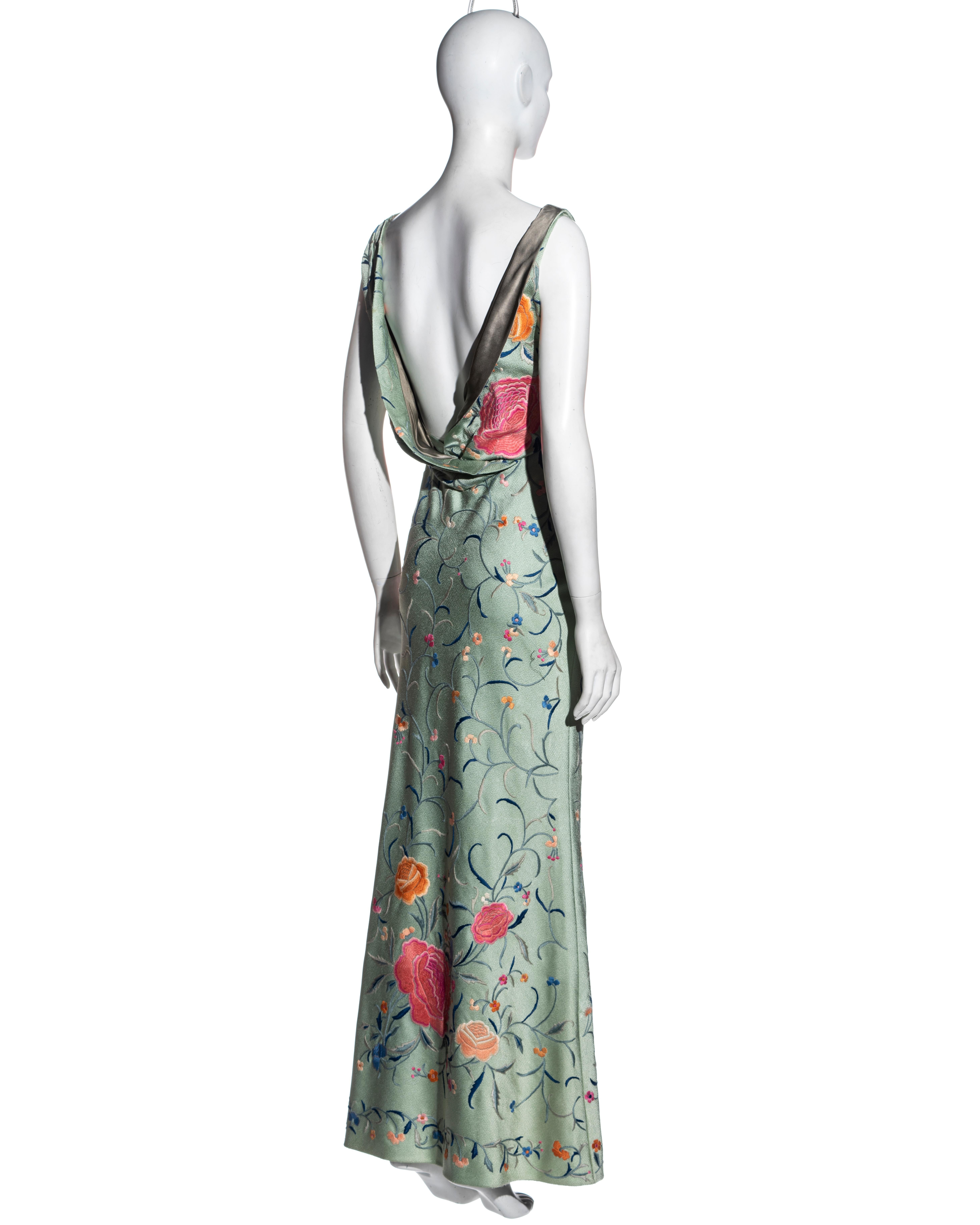Christian Dior by John Galliano floral embroidered silk evening dress, fw 1997 9