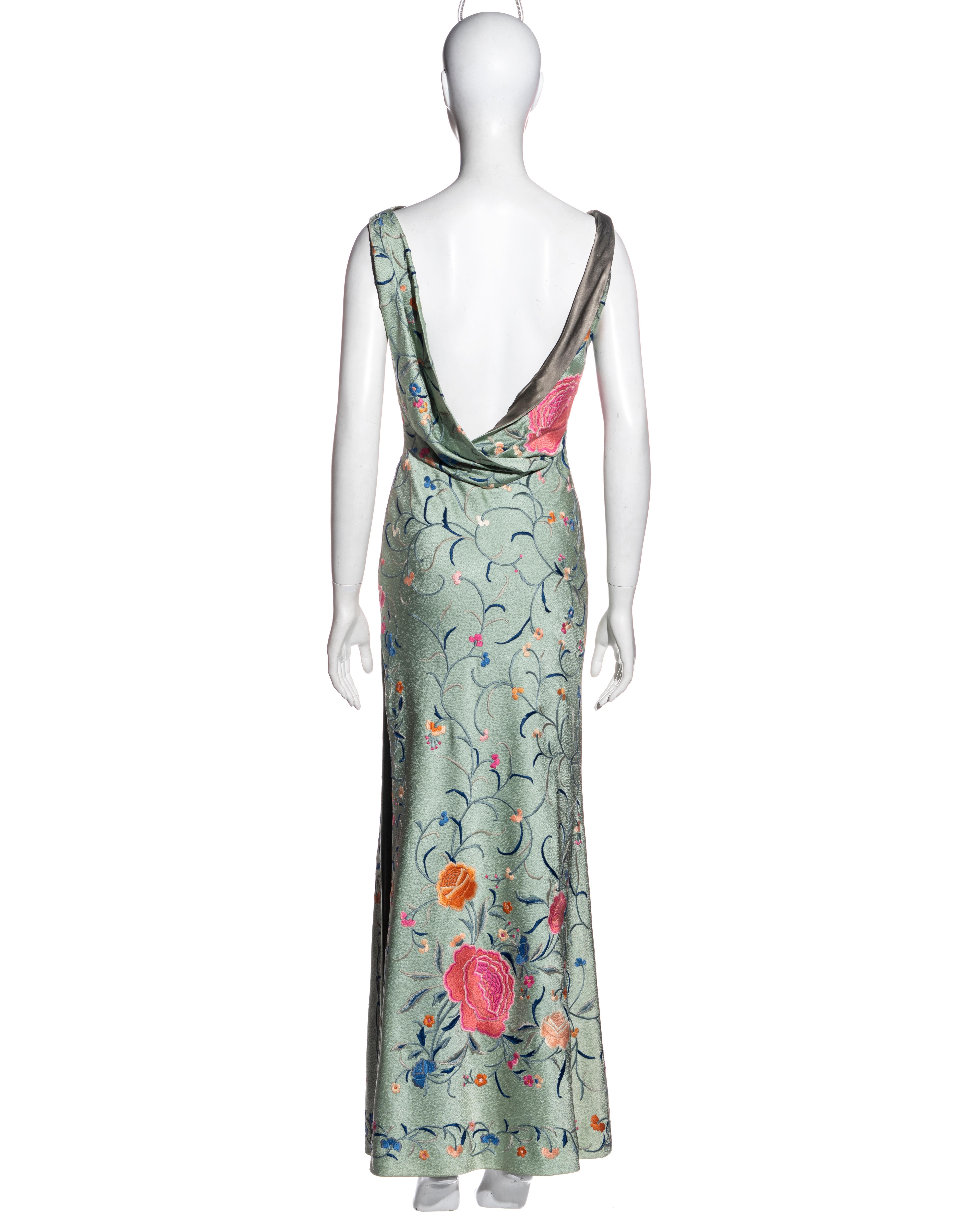 Christian Dior by John Galliano floral embroidered silk evening dress, fw 1997 For Sale 13